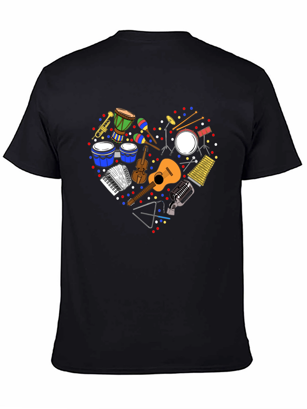 Music Instrument Heart Graphic T-Shirt