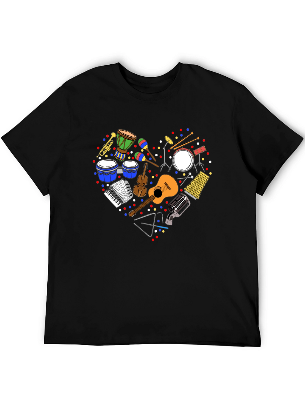 Music Instrument Heart Graphic T-Shirt