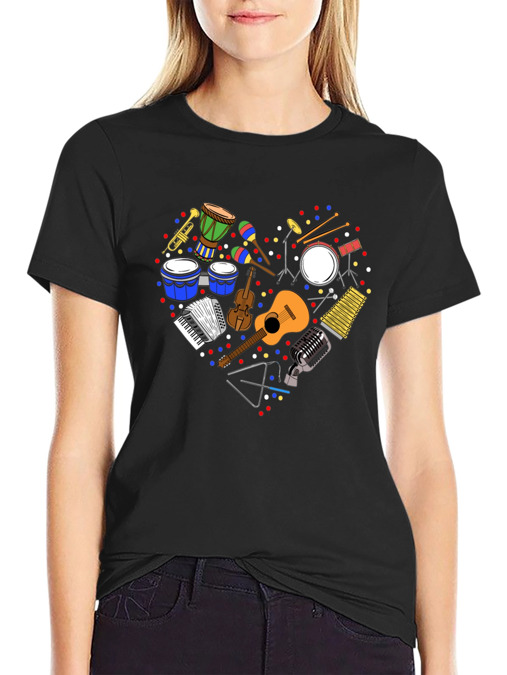 Music Instrument Heart Graphic T-Shirt