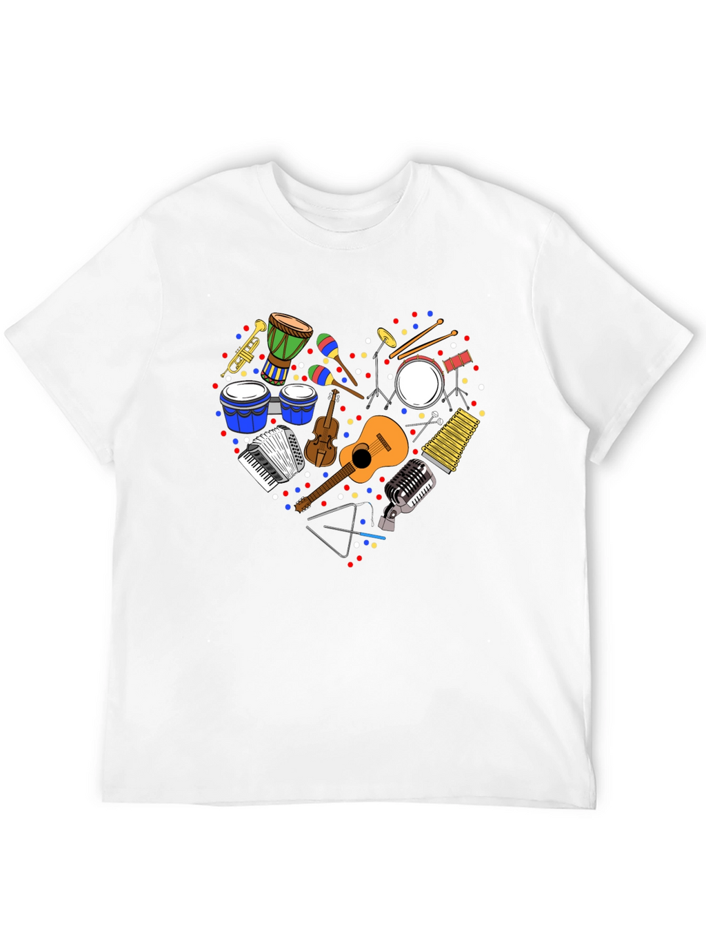 Music Instrument Heart Graphic T-Shirt