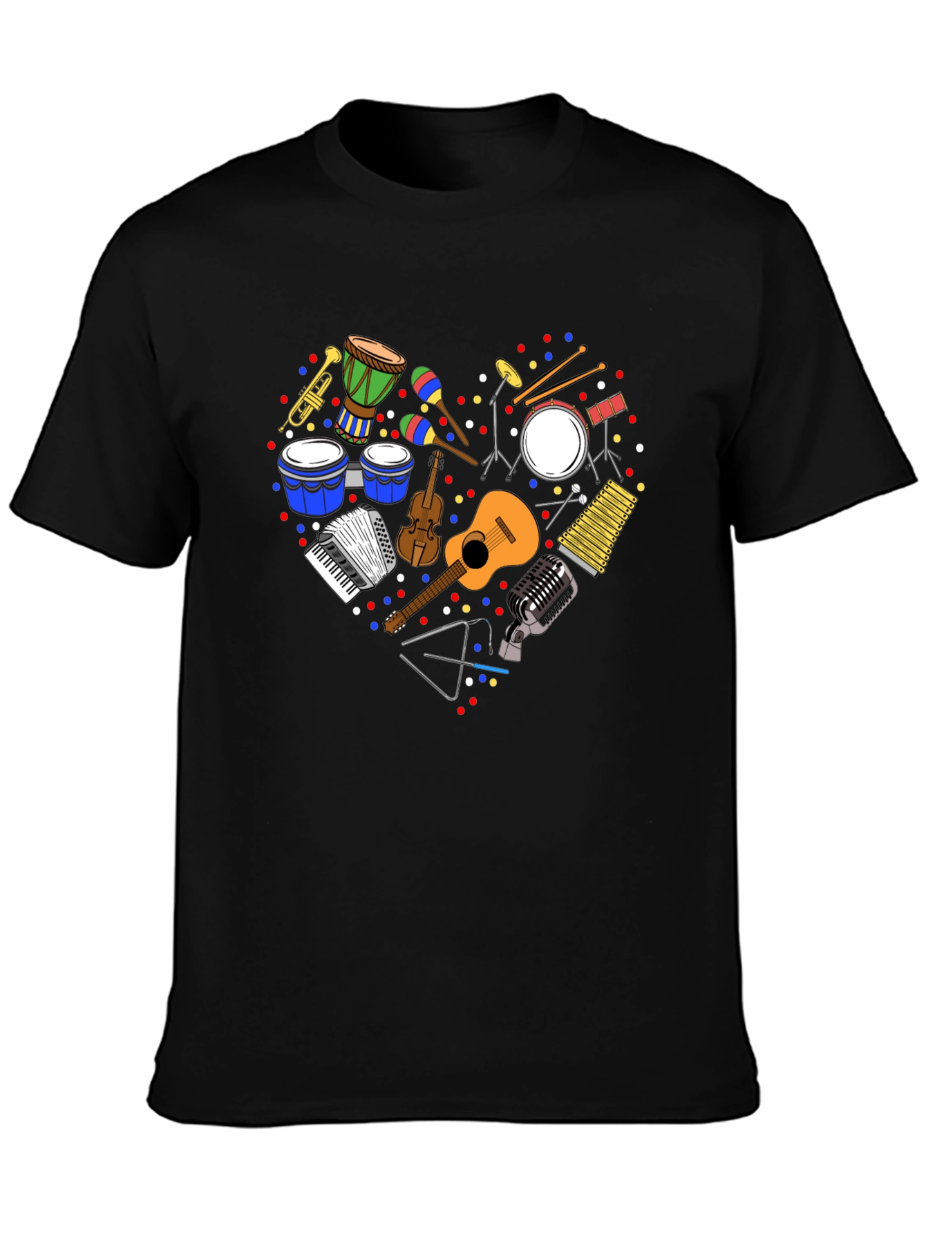 Music Instrument Heart Graphic T-Shirt
