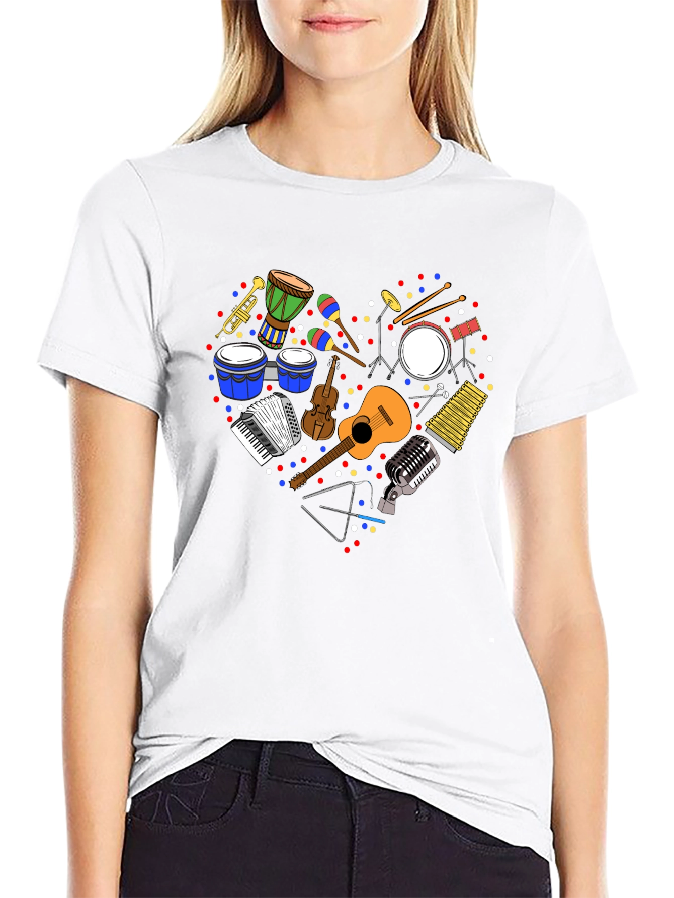 Music Instrument Heart Graphic T-Shirt