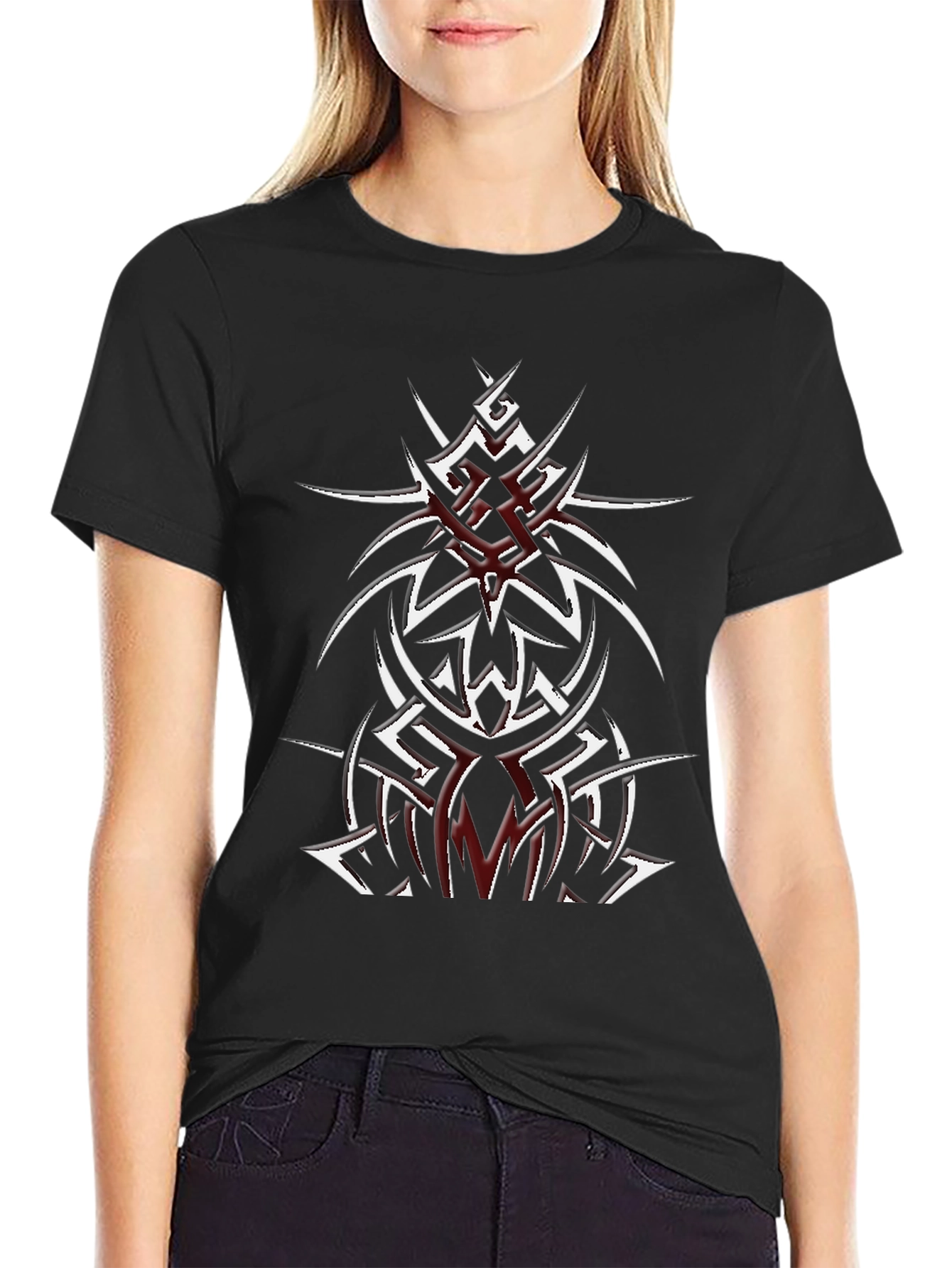 Tribal Tattoo Graphic Black T-Shirt