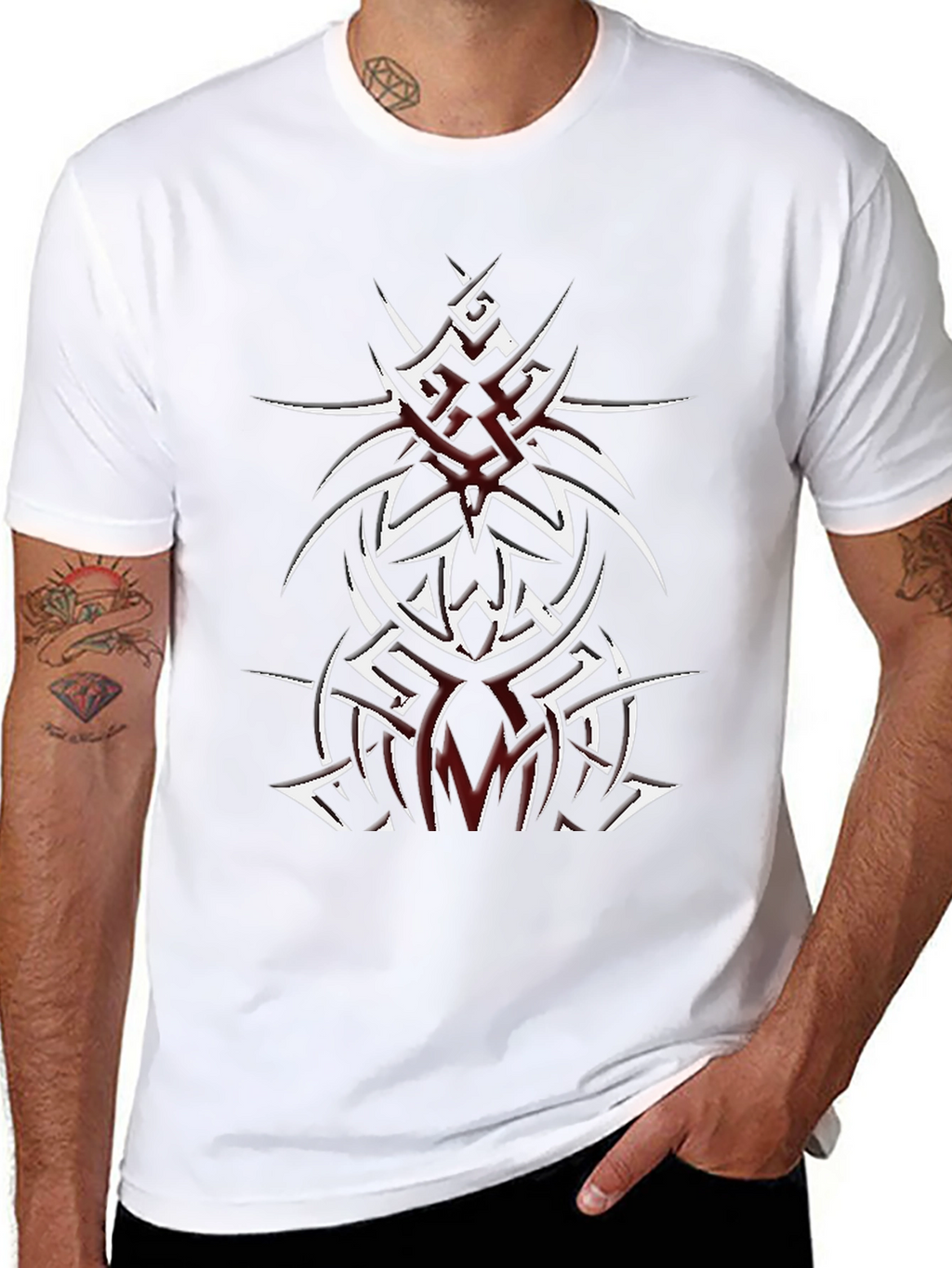 Tribal Tattoo Graphic Black T-Shirt