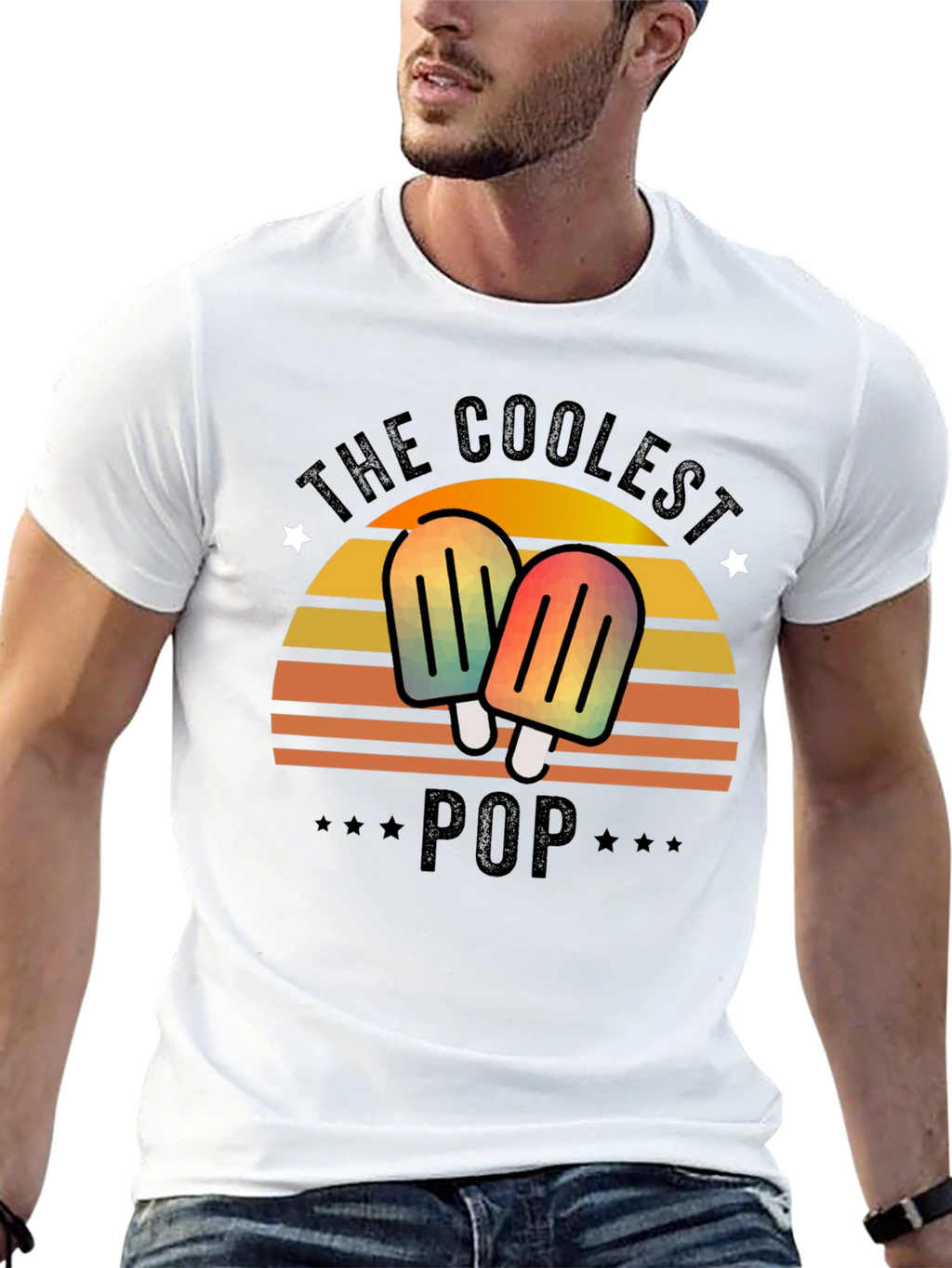 The Coolest Pop T-Shirt - Retro Popsicle Dad Tee