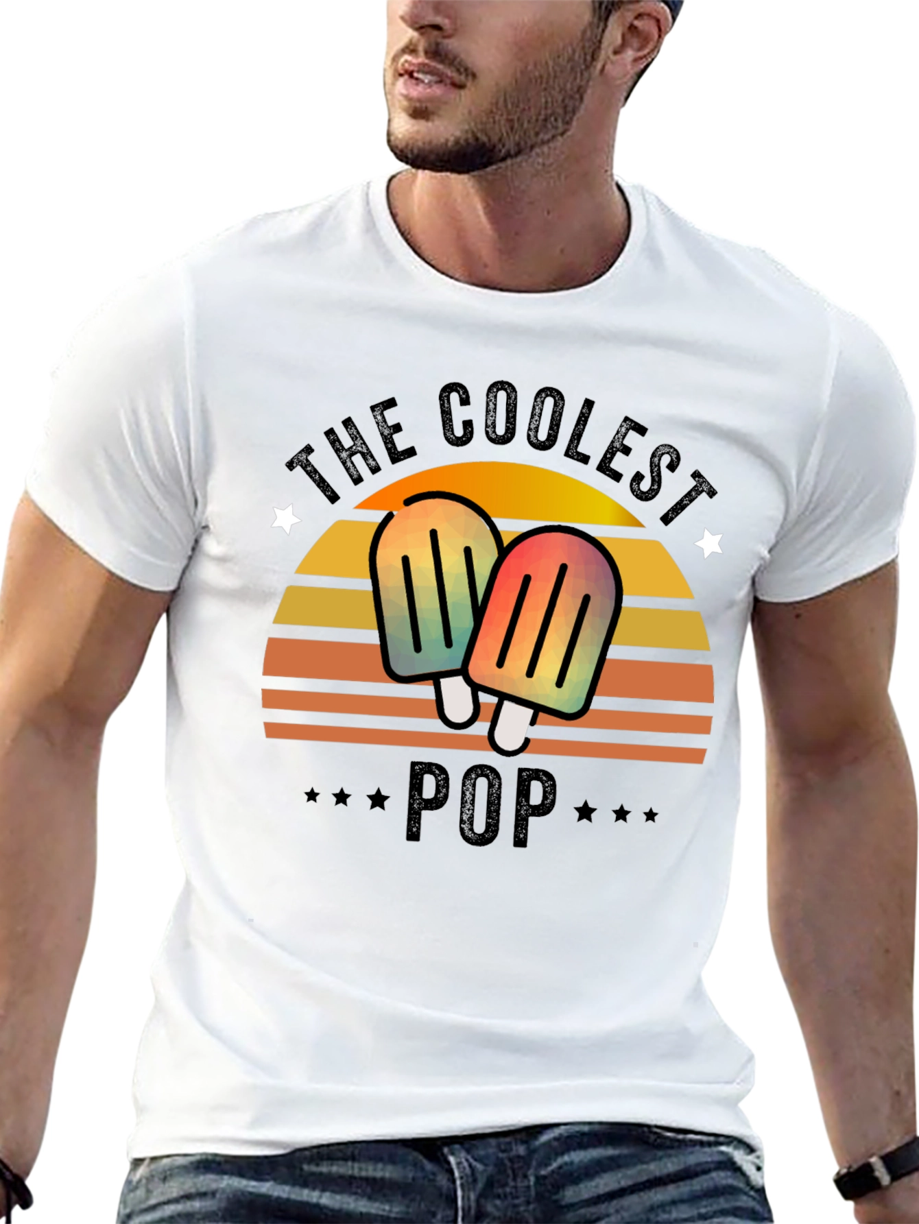 The Coolest Pop T-Shirt - Retro Popsicle Dad Tee