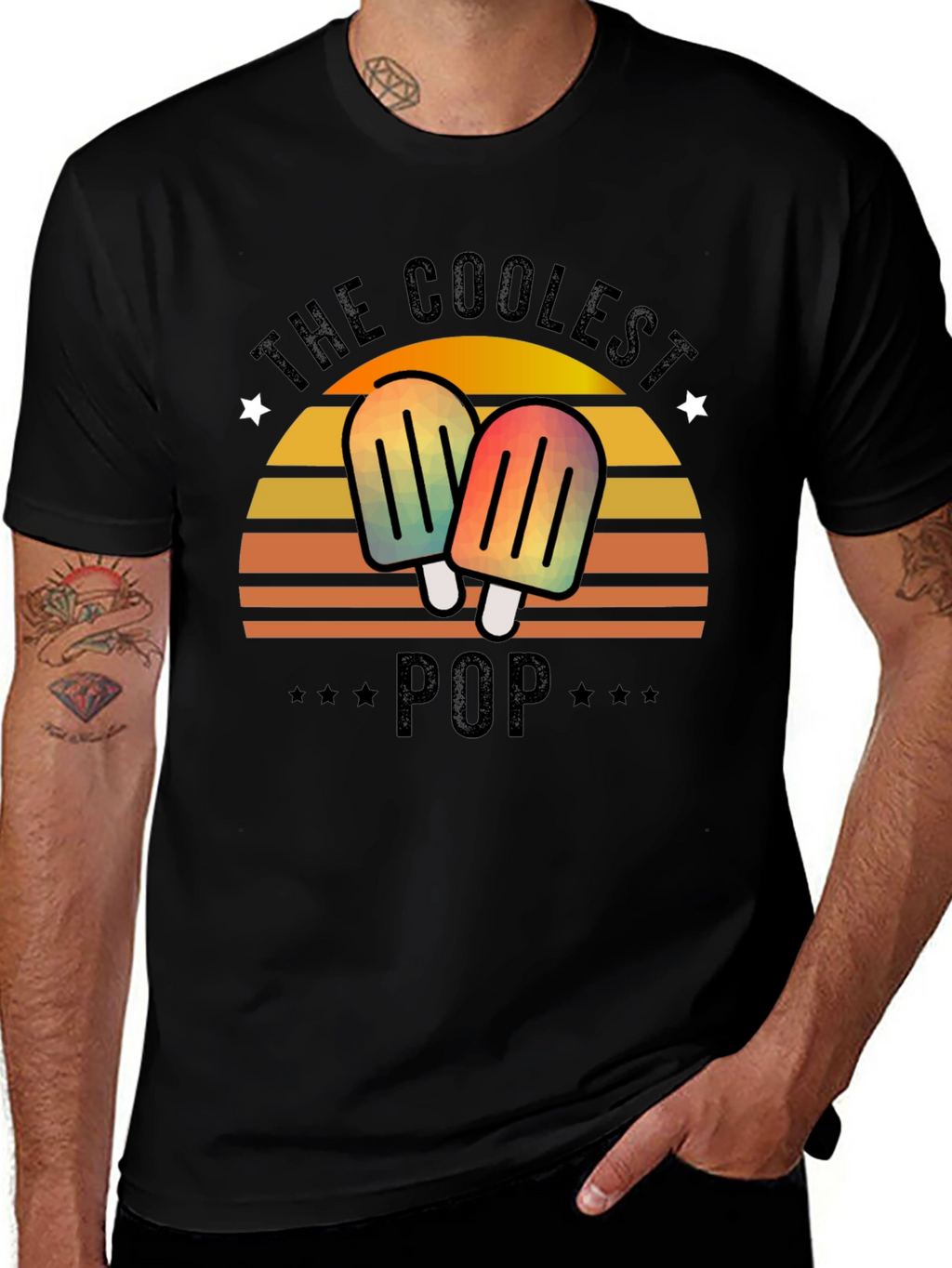 The Coolest Pop T-Shirt - Retro Popsicle Dad Tee