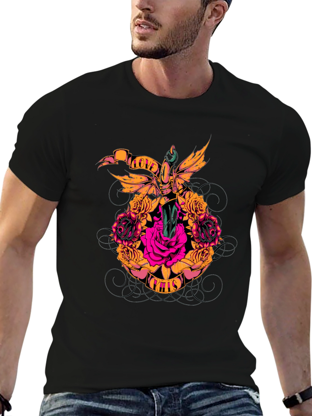 Rose & Dagger Graphic Tee - Love Kills