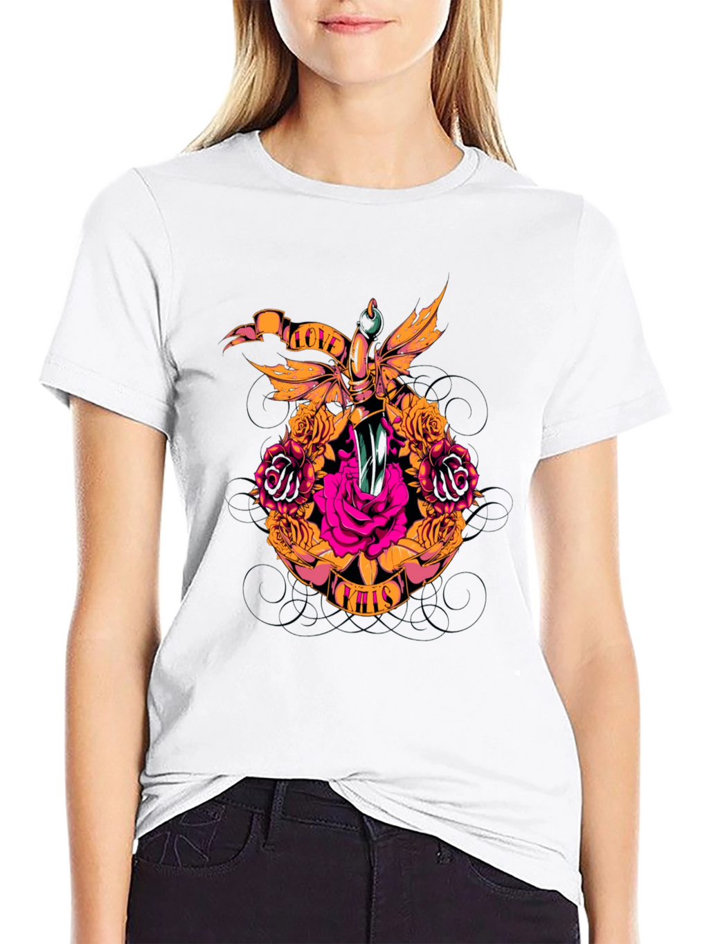 Rose & Dagger Graphic Tee - Love Kills