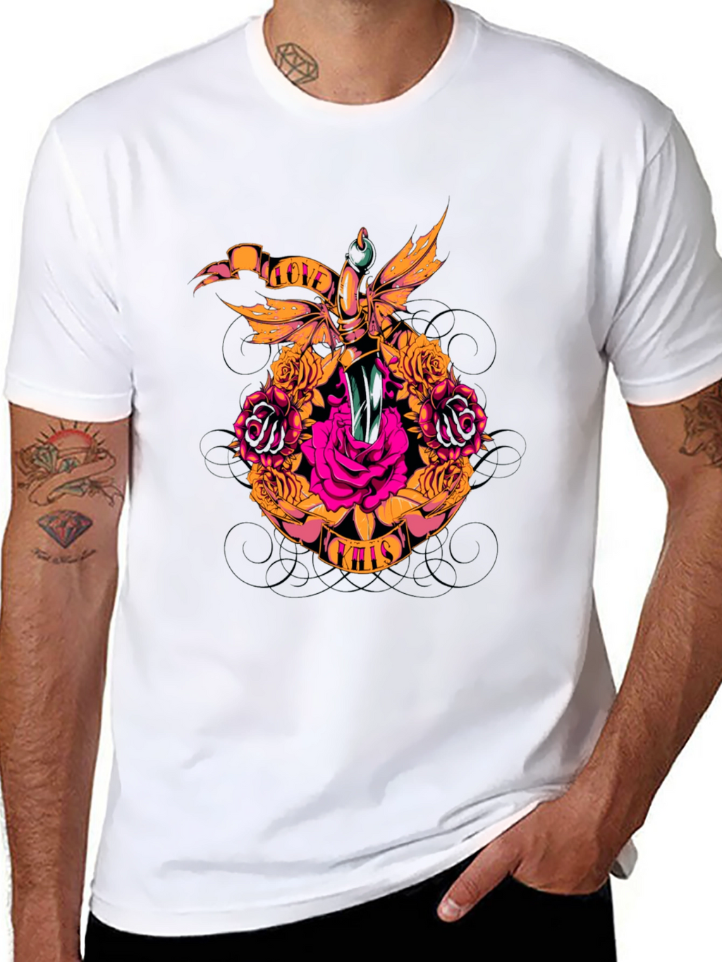 Rose & Dagger Graphic Tee - Love Kills