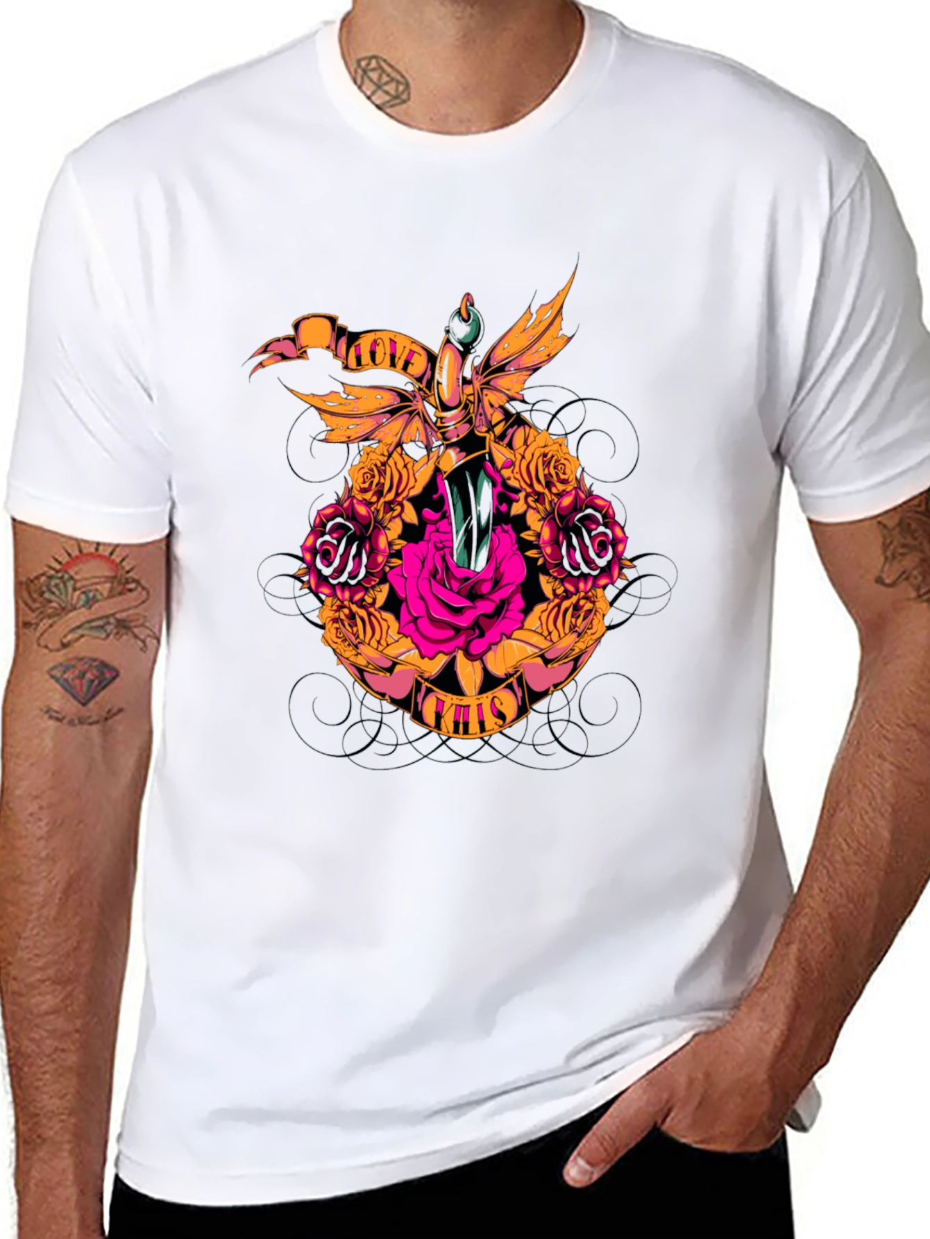 Rose & Dagger Graphic Tee - Love Kills