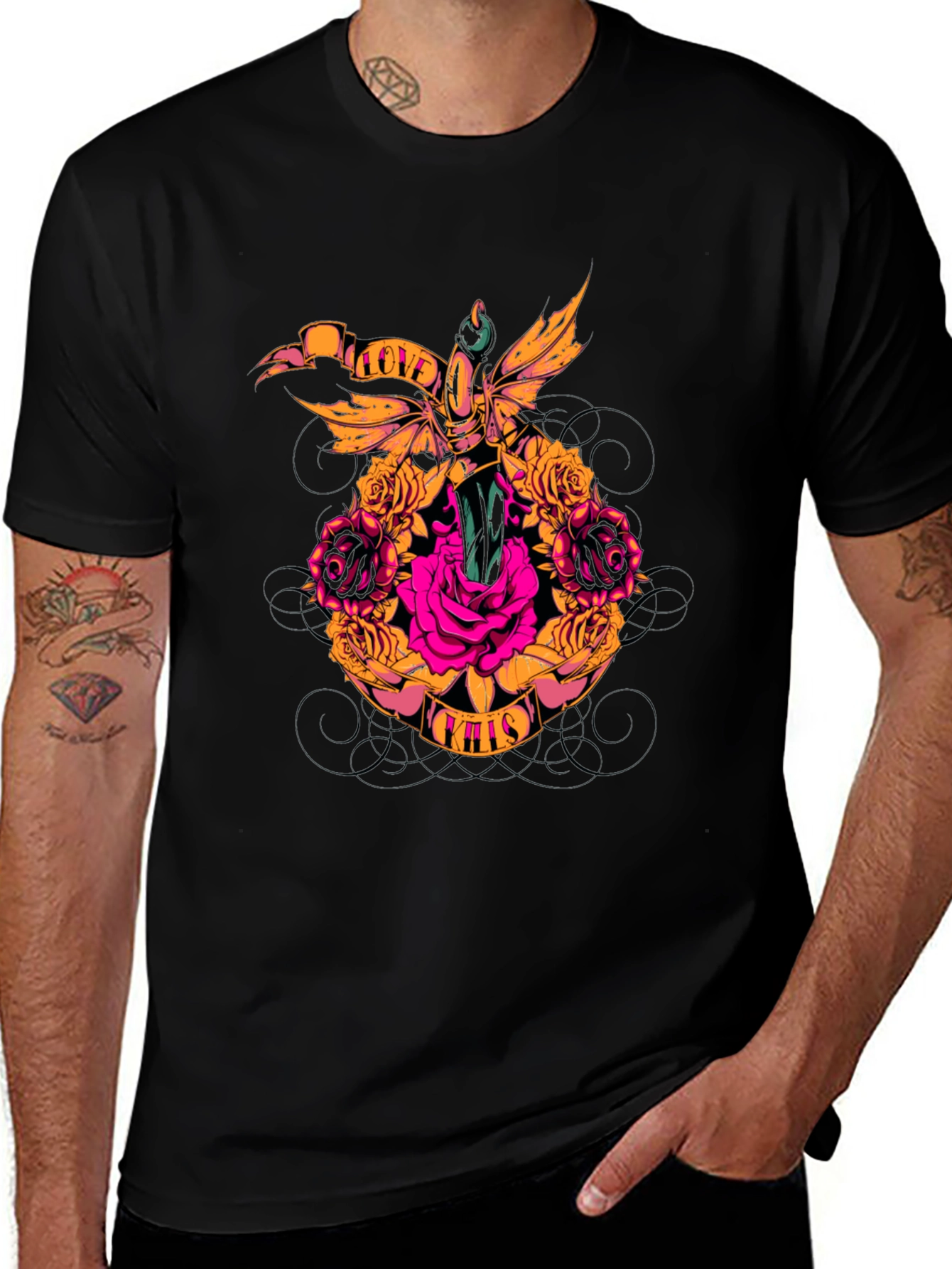 Rose & Dagger Graphic Tee - Love Kills