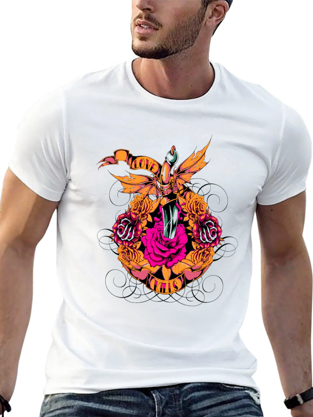 Rose & Dagger Graphic Tee - Love Kills