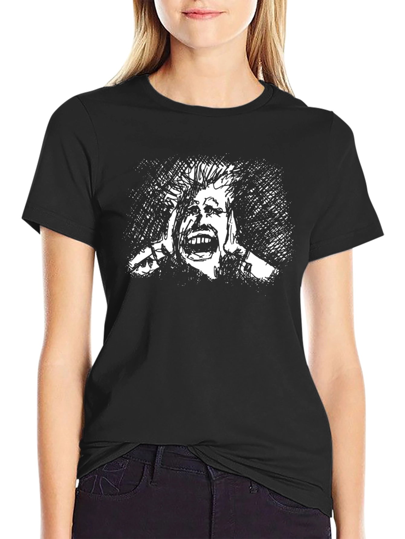 Distressed Graphic Tee - Bold Artistic Design