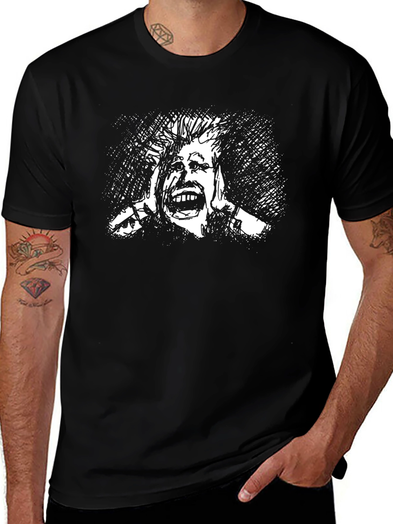 Distressed Graphic Tee - Bold Artistic Design