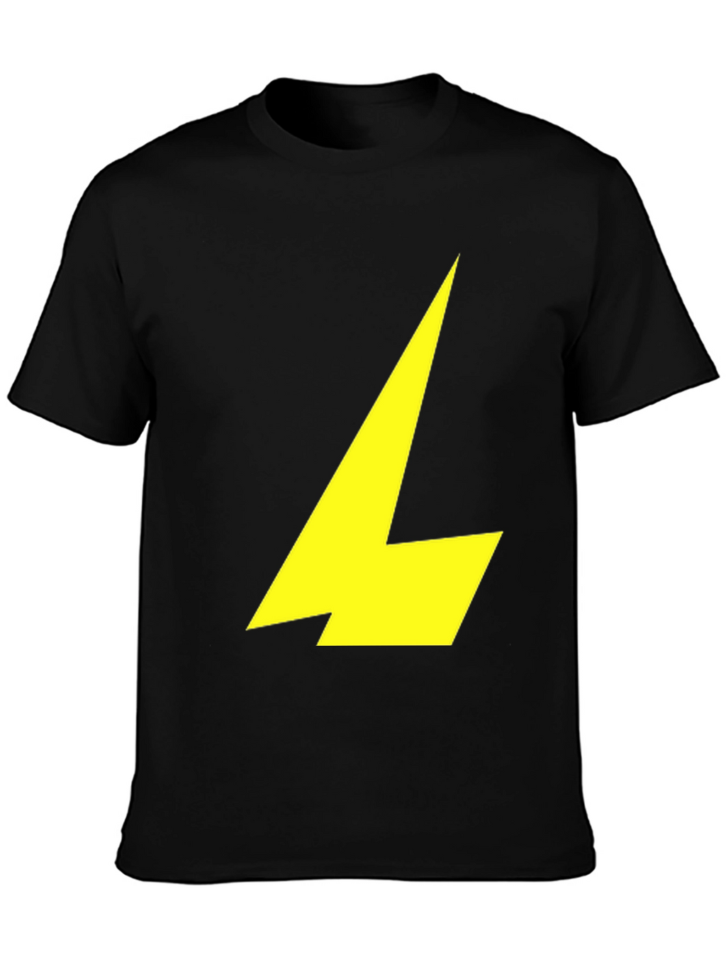 Black T-Shirt with Yellow Lightning Bolt