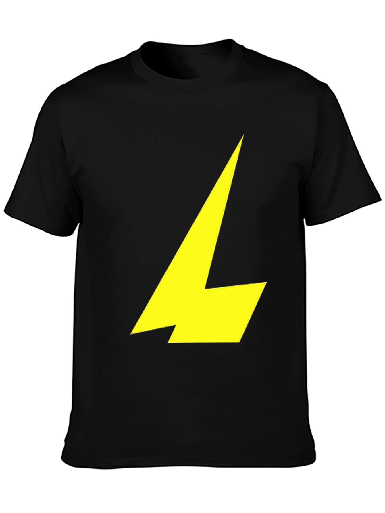 Black T-Shirt with Yellow Lightning Bolt