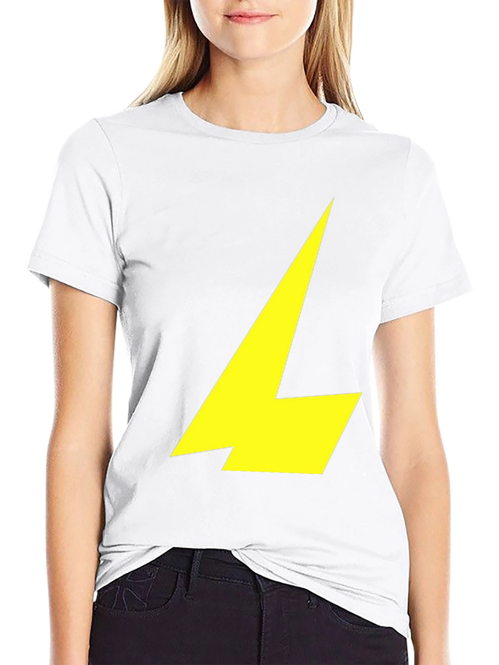 Black T-Shirt with Yellow Lightning Bolt