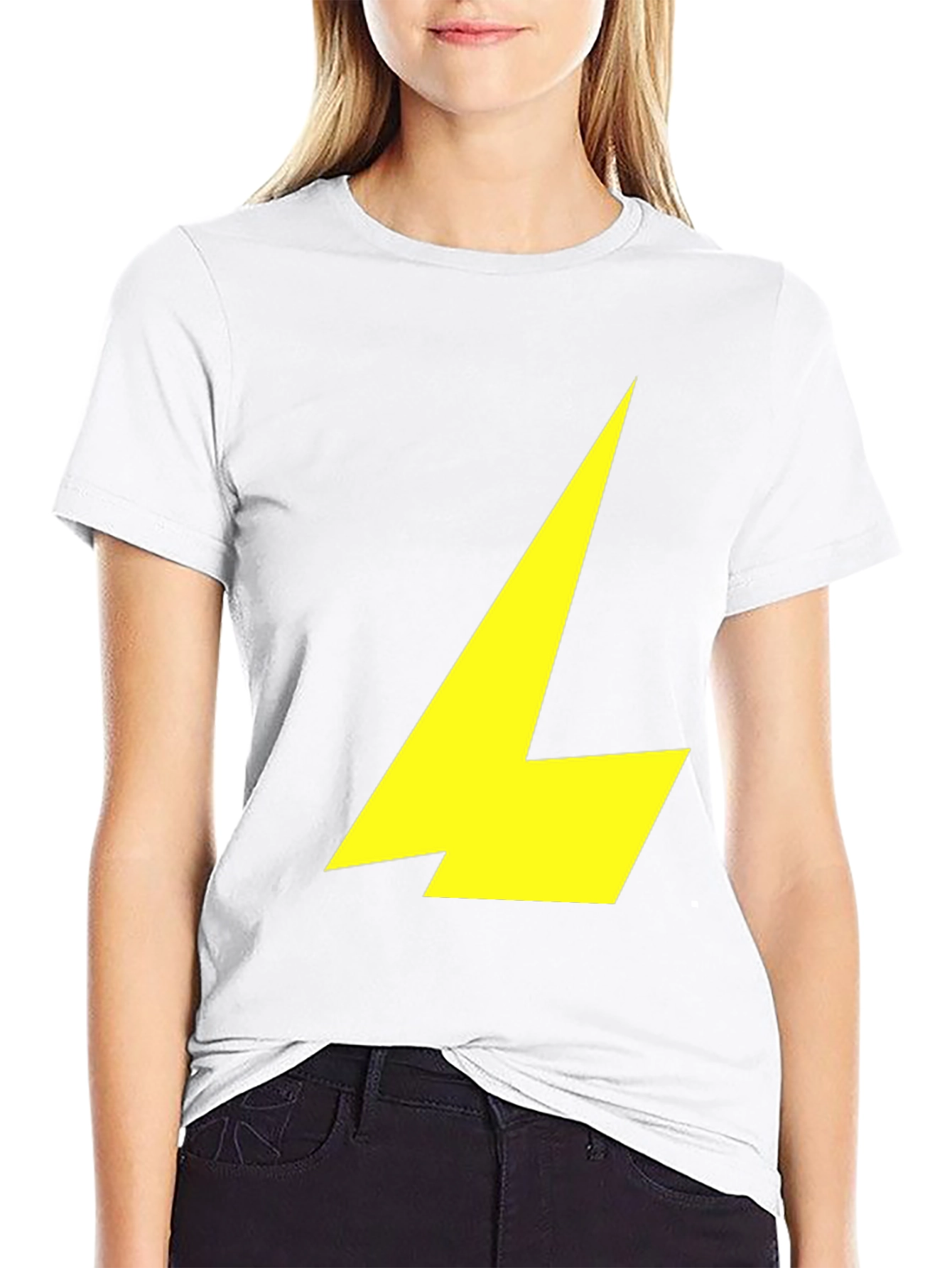 Black T-Shirt with Yellow Lightning Bolt