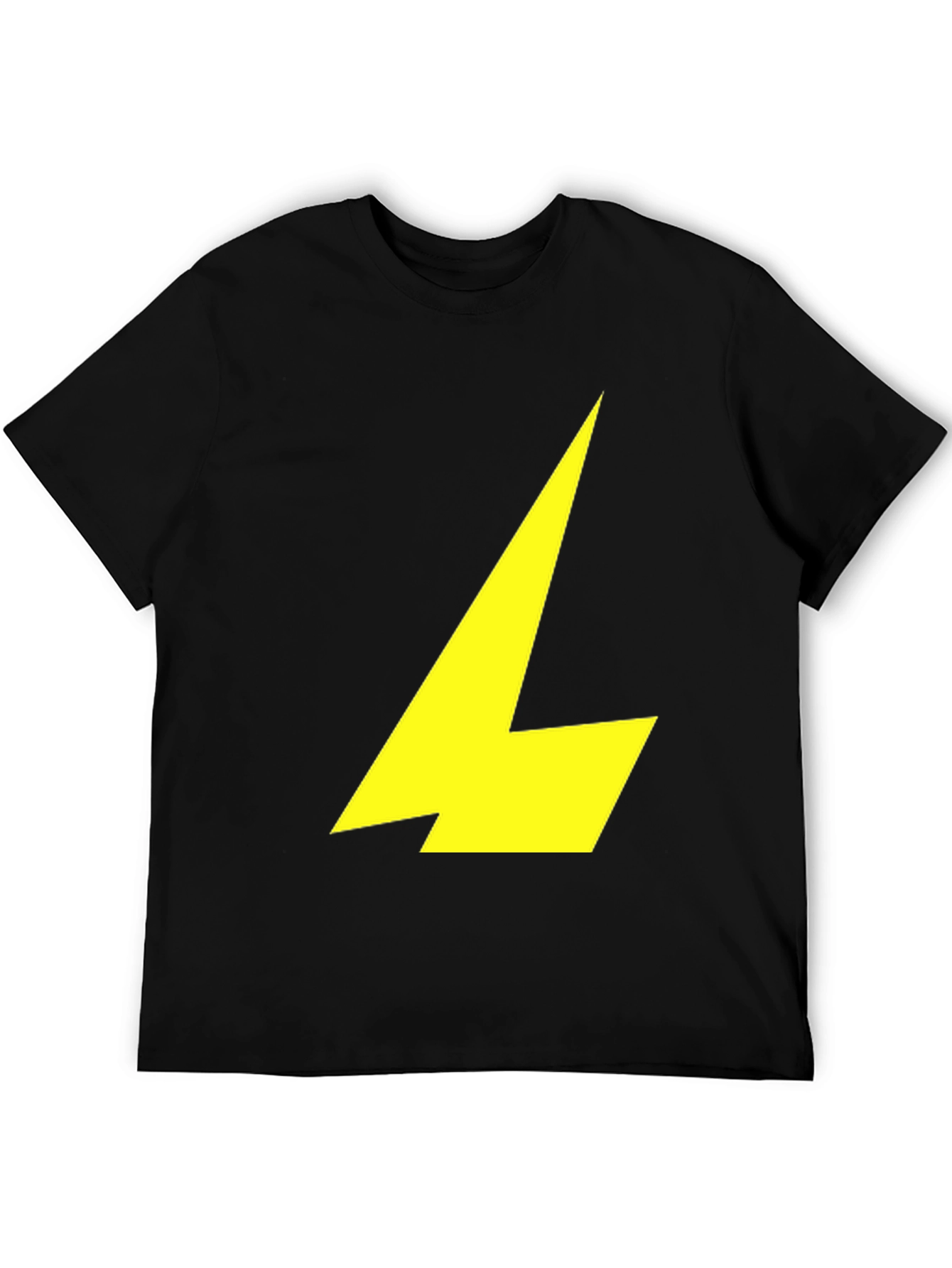 Black T-Shirt with Yellow Lightning Bolt
