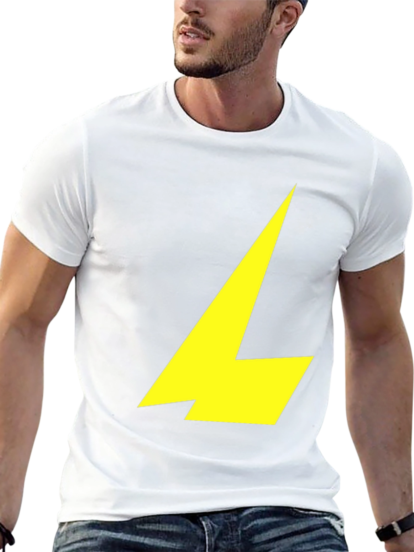 Black T-Shirt with Yellow Lightning Bolt