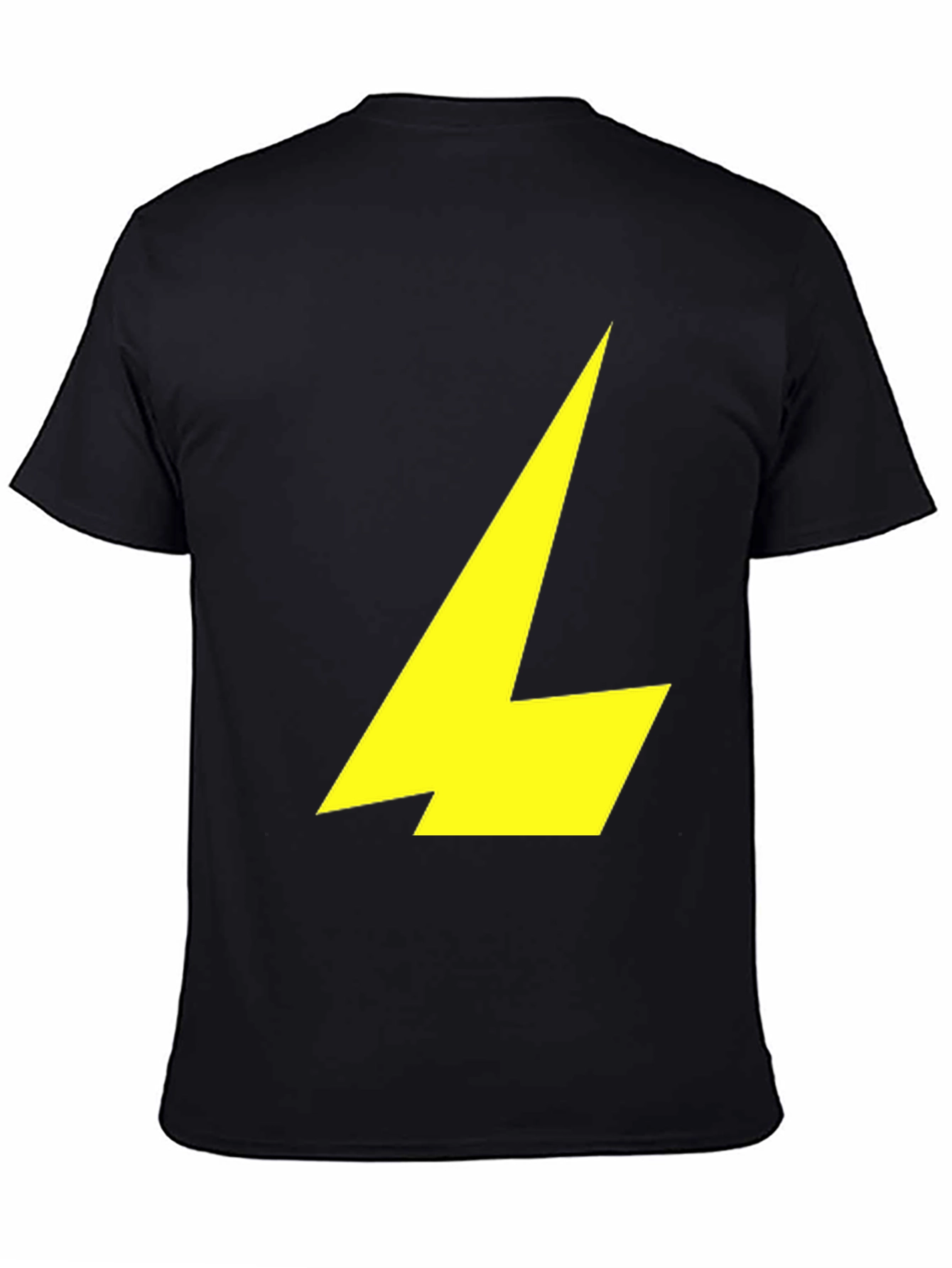 Black T-Shirt with Yellow Lightning Bolt