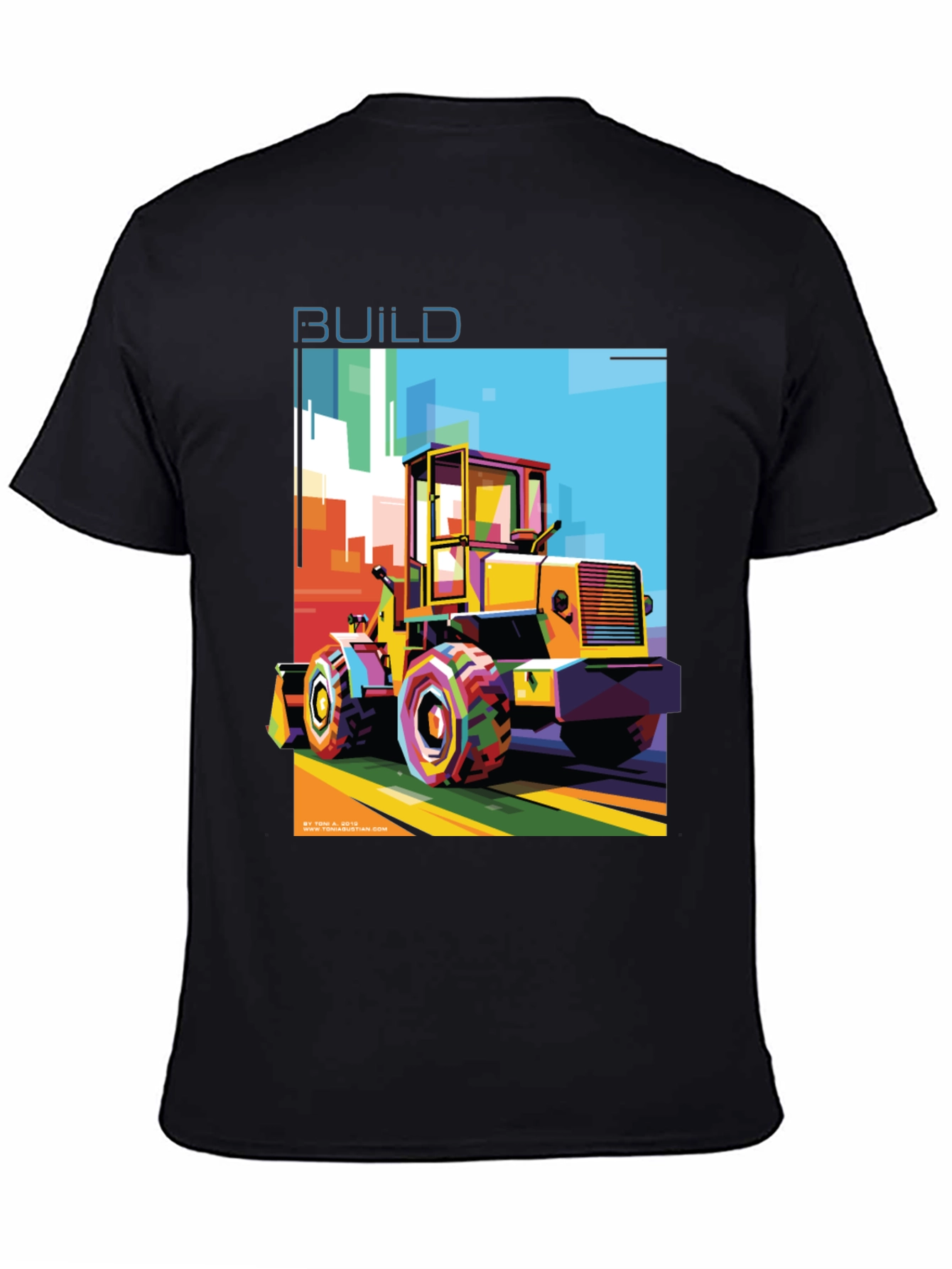 Colorful Construction T-Shirt: Build Graphic Tee