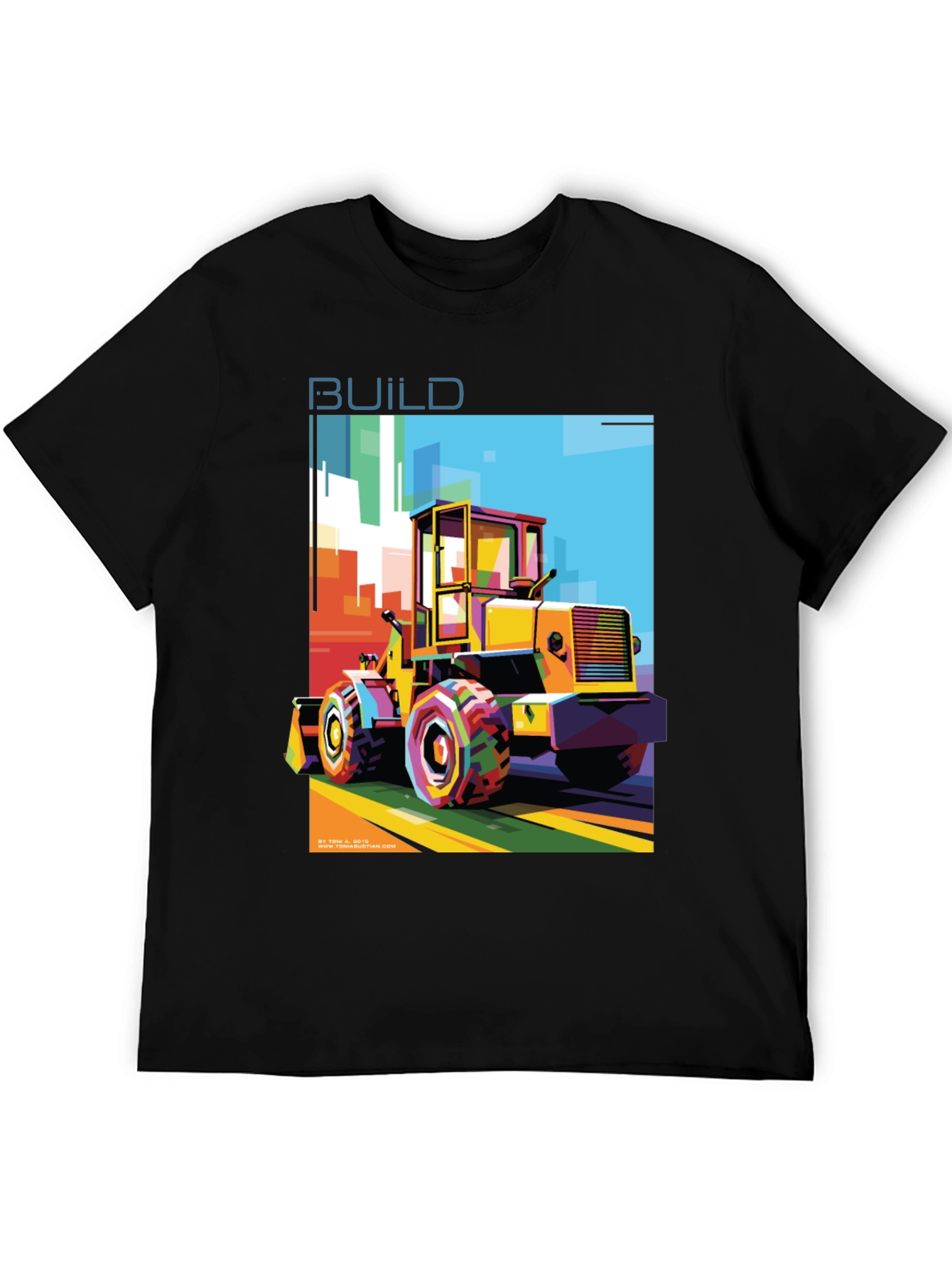 Colorful Construction T-Shirt: Build Graphic Tee