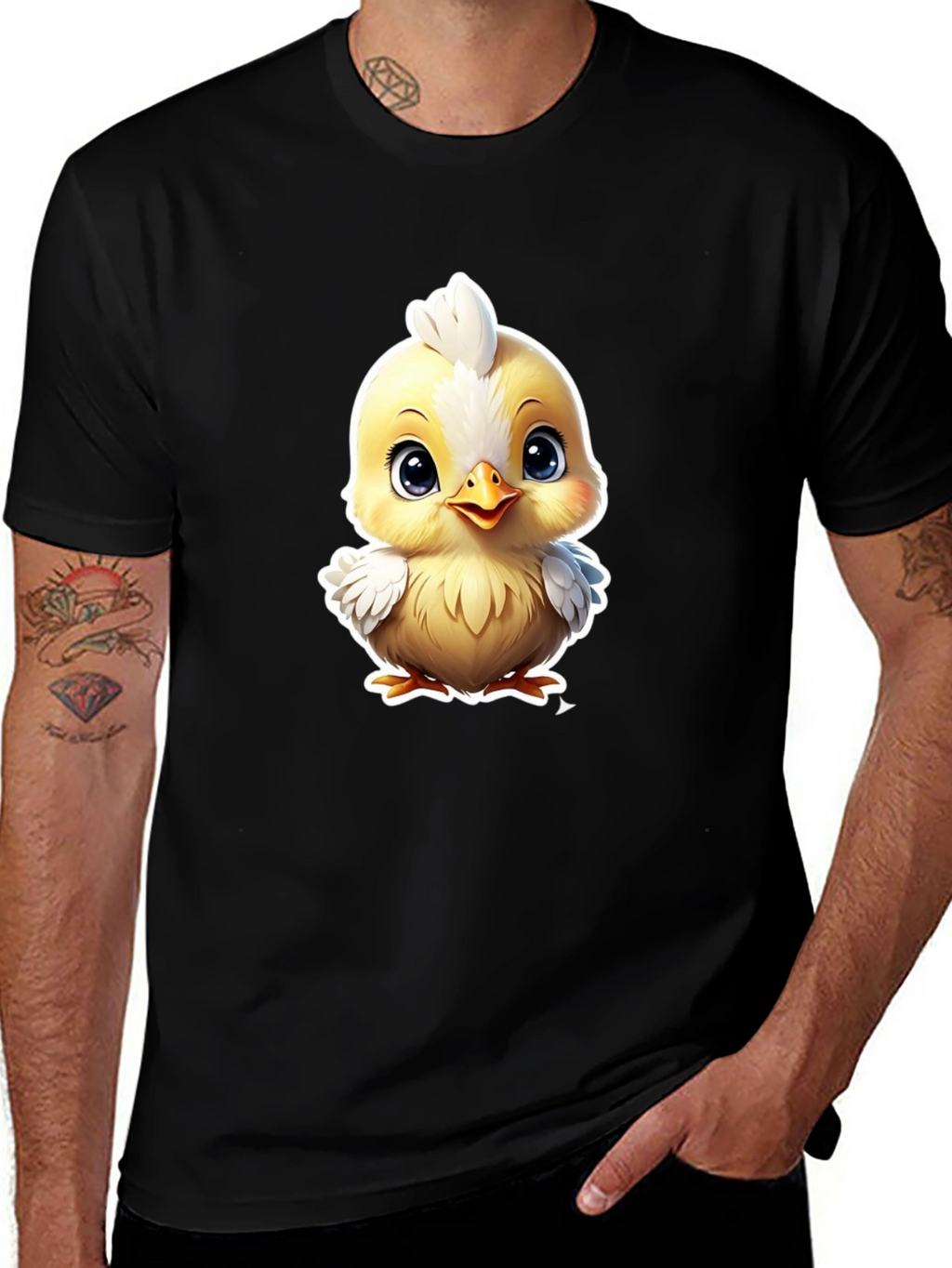 Cute Cartoon Chick Graphic Tee - Soft Cotton Blend