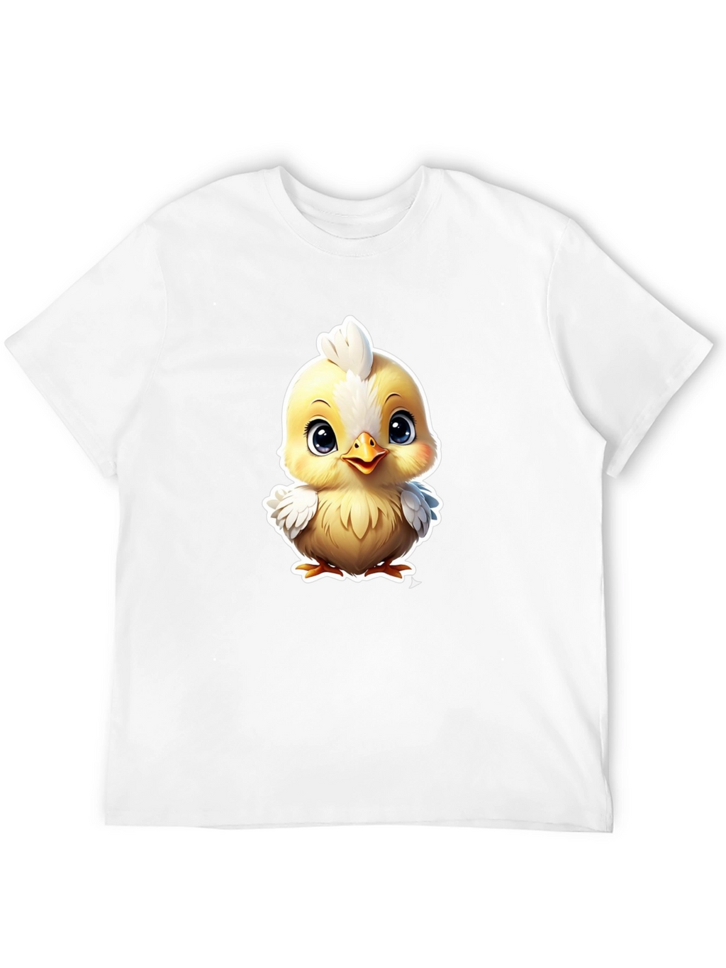 Cute Cartoon Chick Graphic Tee - Soft Cotton Blend