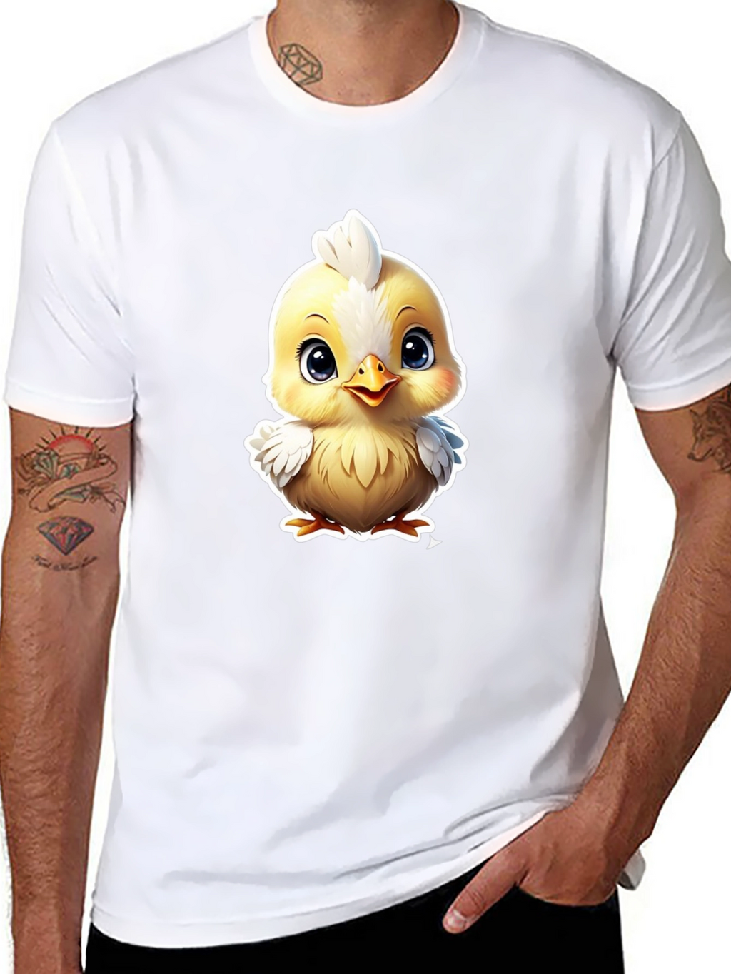 Cute Cartoon Chick Graphic Tee - Soft Cotton Blend