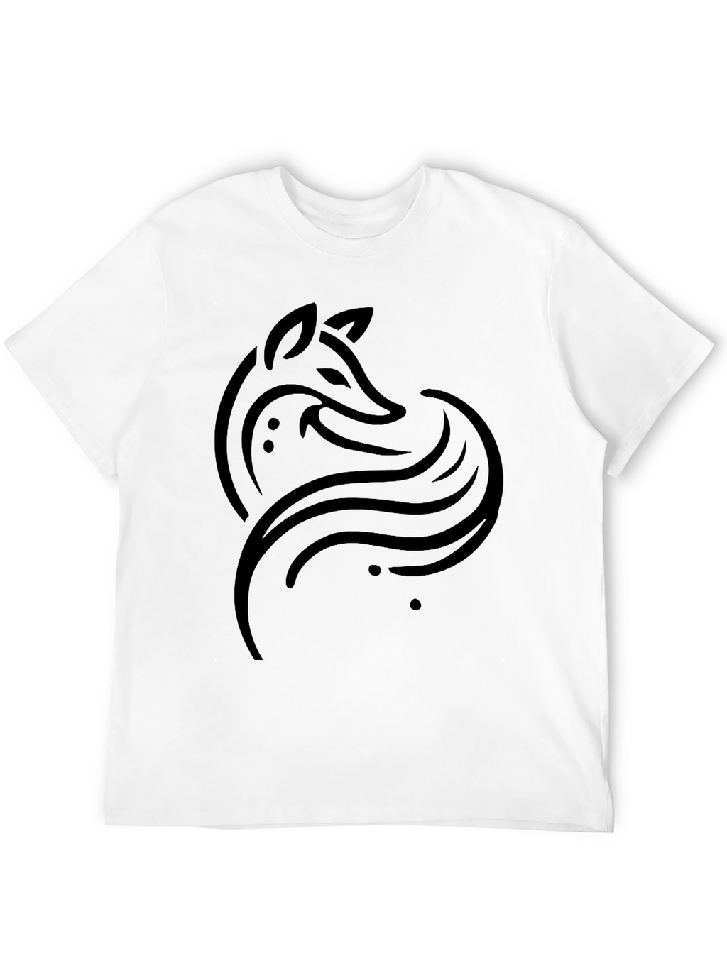 Fox Graphic Print Black T-Shirt