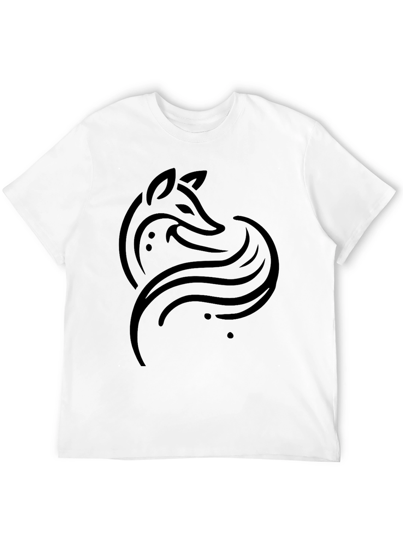 Fox Graphic Print Black T-Shirt