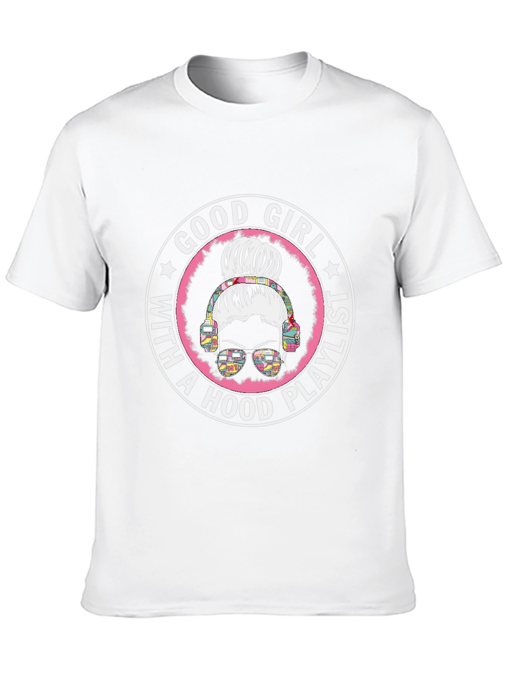 Good Girl with Hood Playlist Black T-Shirt