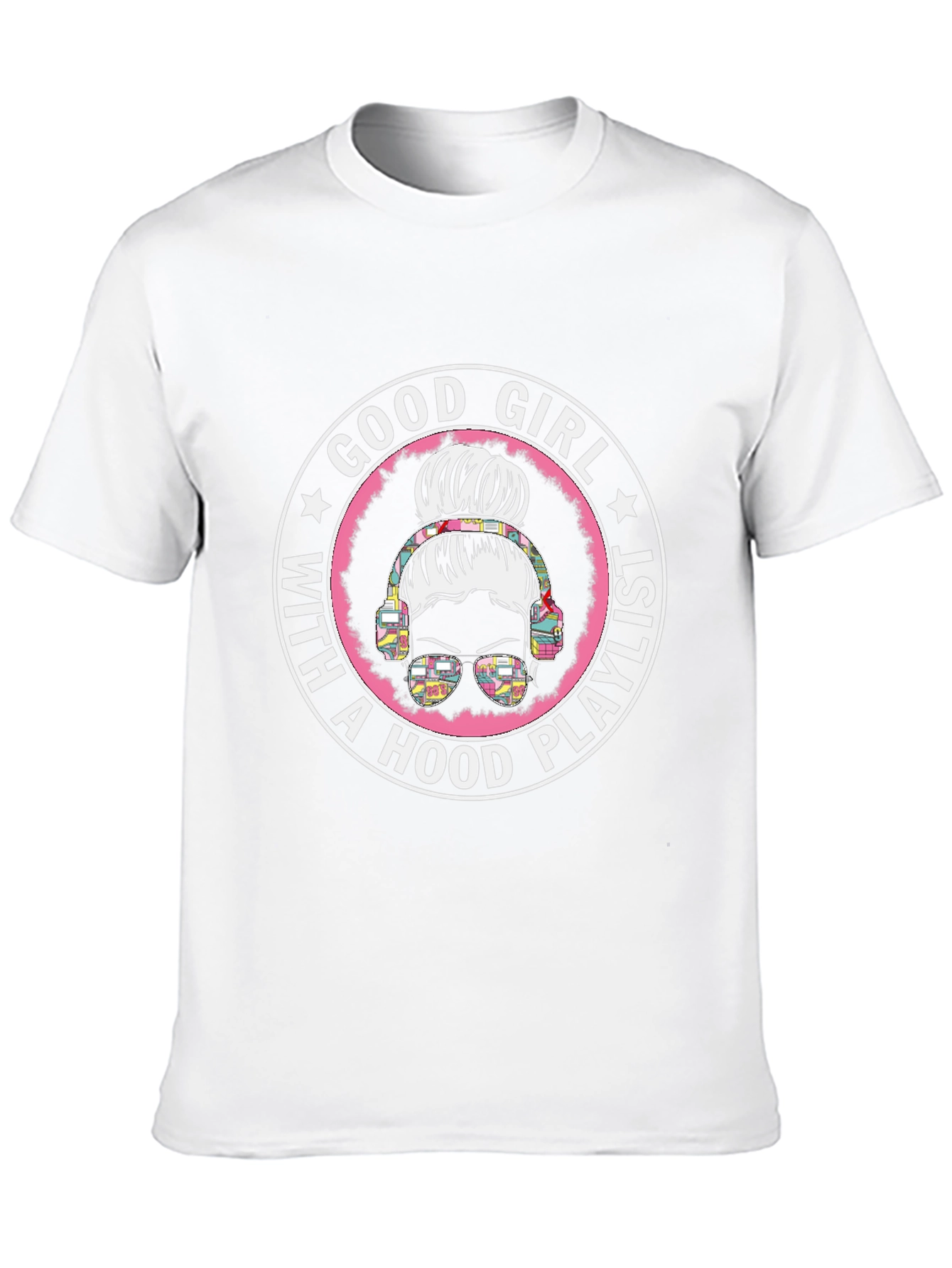 Good Girl with Hood Playlist Black T-Shirt