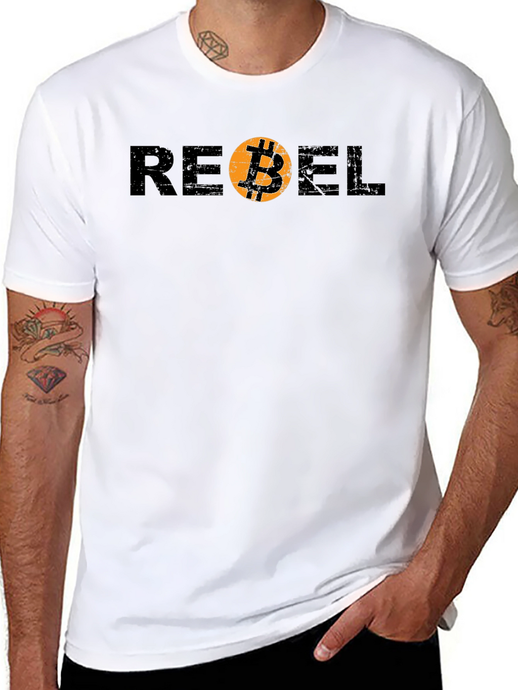 Rebel Bitcoin Graphic Tee - Crypto Currency Shirt