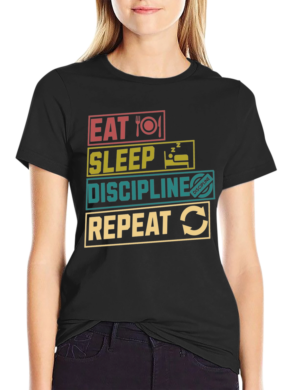 Eat Sleep Discipline Repeat Graphic T-Shirt