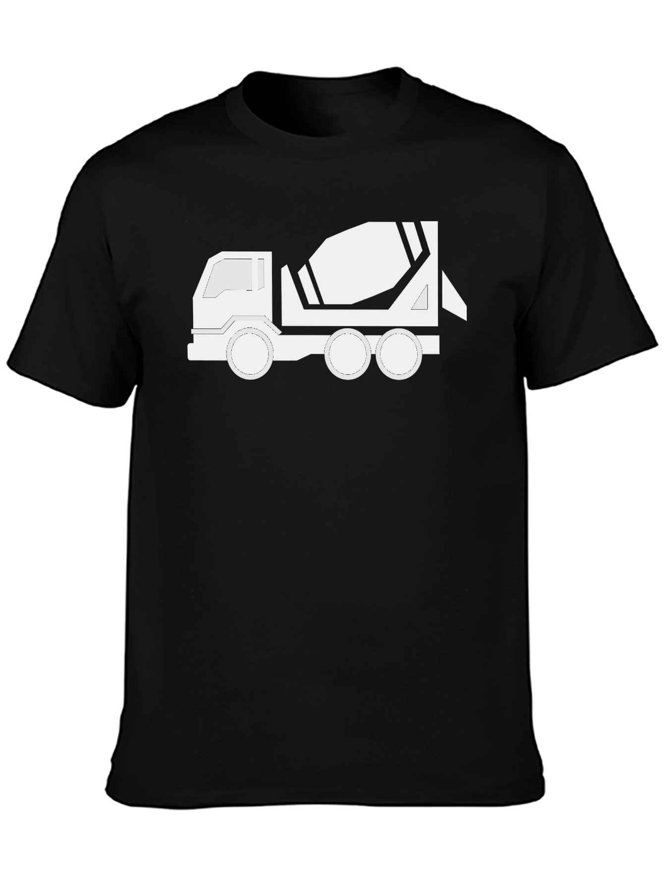 Black T-Shirt with Cement Truck Graphic