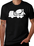 Black T-Shirt with Cement Truck Graphic