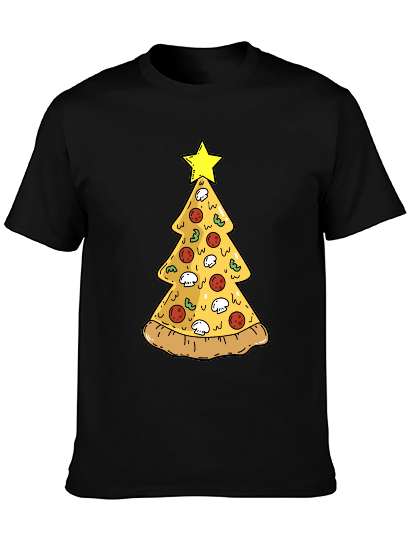 Pizza Christmas Tree T-Shirt - Festive Holiday Tee