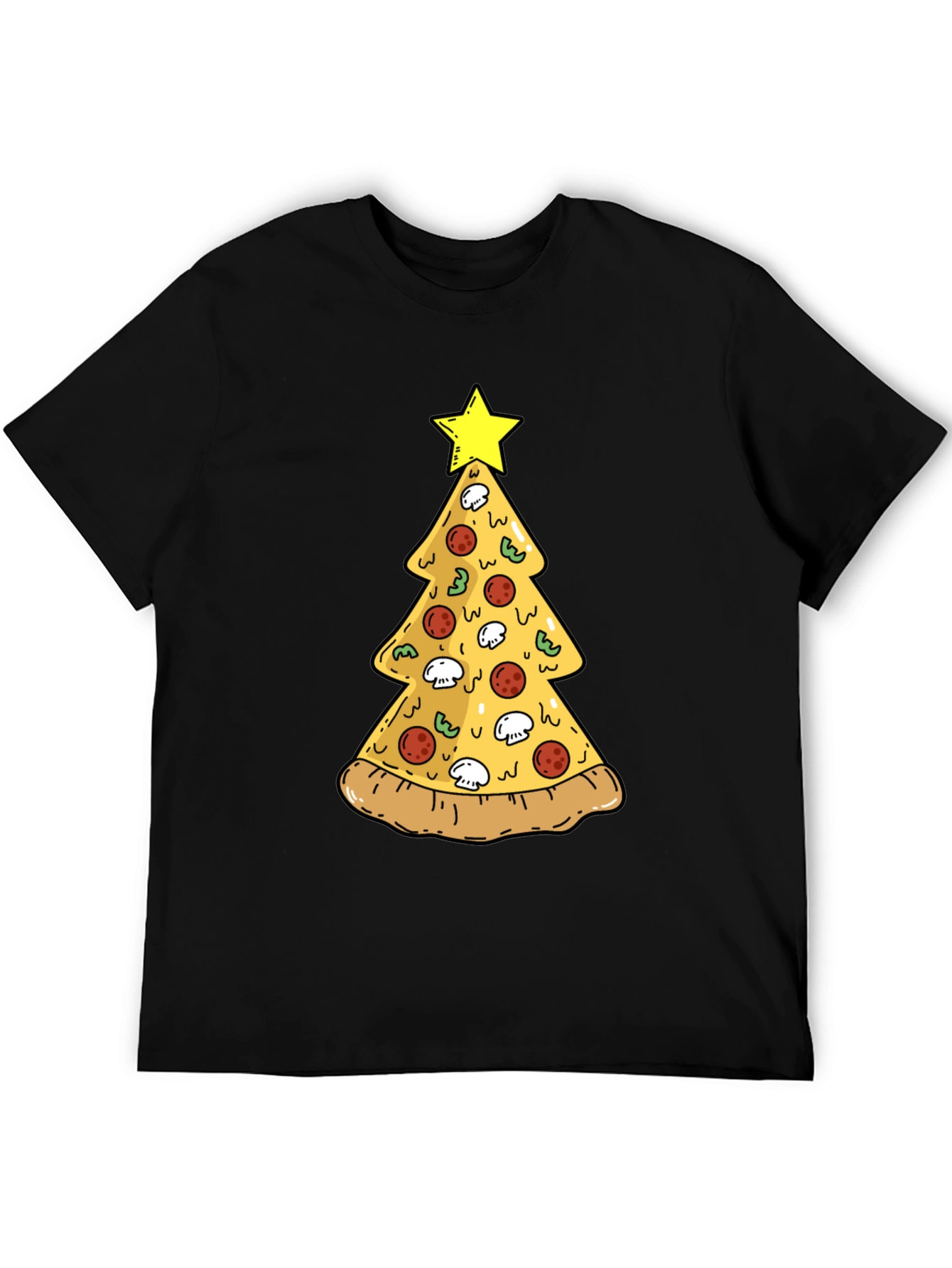 Pizza Christmas Tree T-Shirt - Festive Holiday Tee