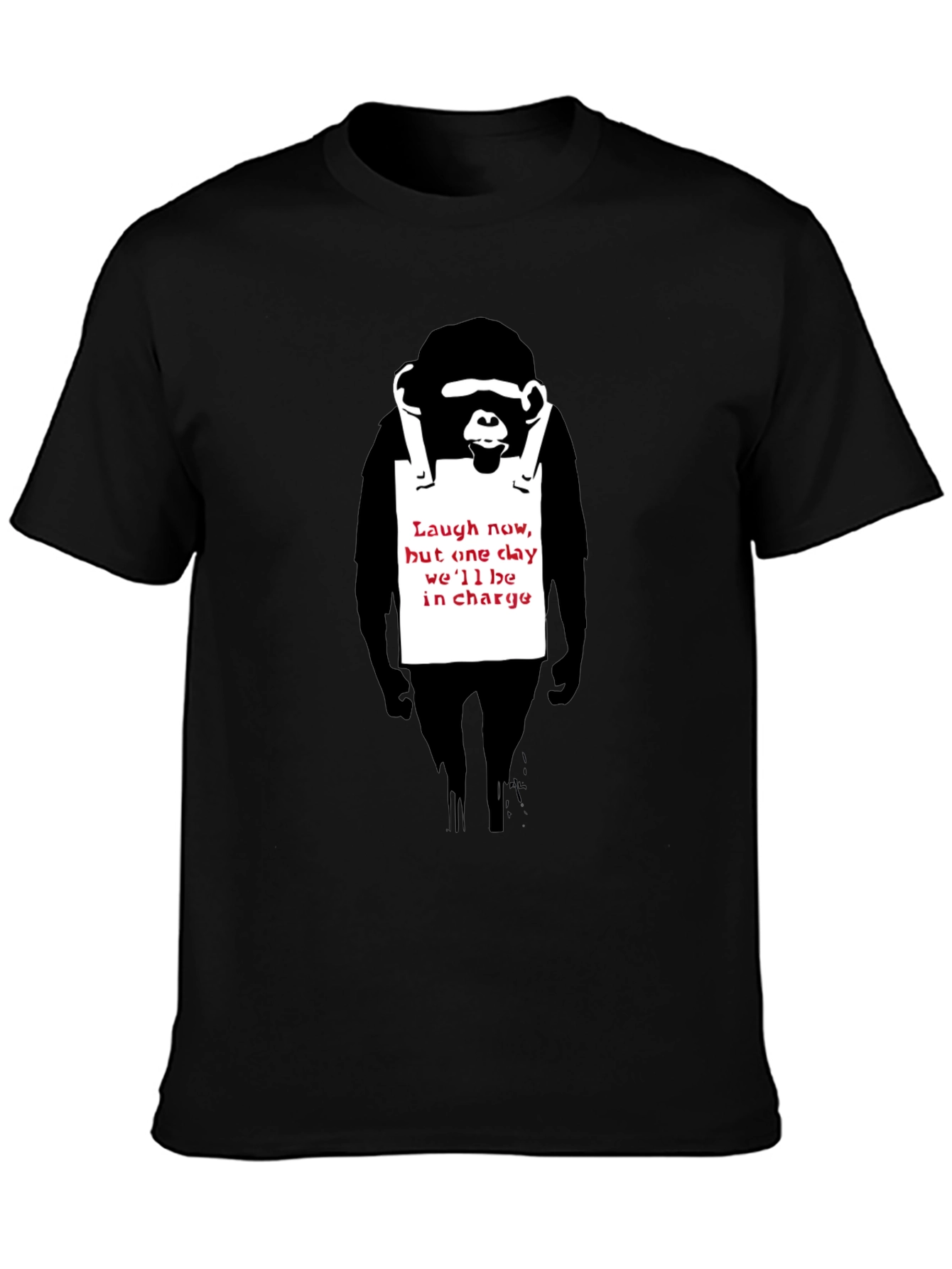 Banksy Monkey Laugh Now T-Shirt - Graphic Tee