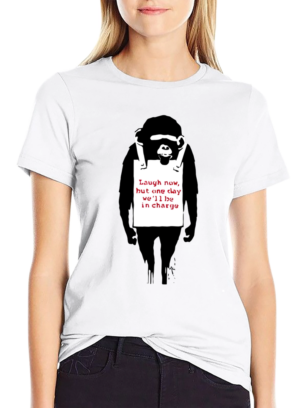 Banksy Monkey Laugh Now T-Shirt - Graphic Tee