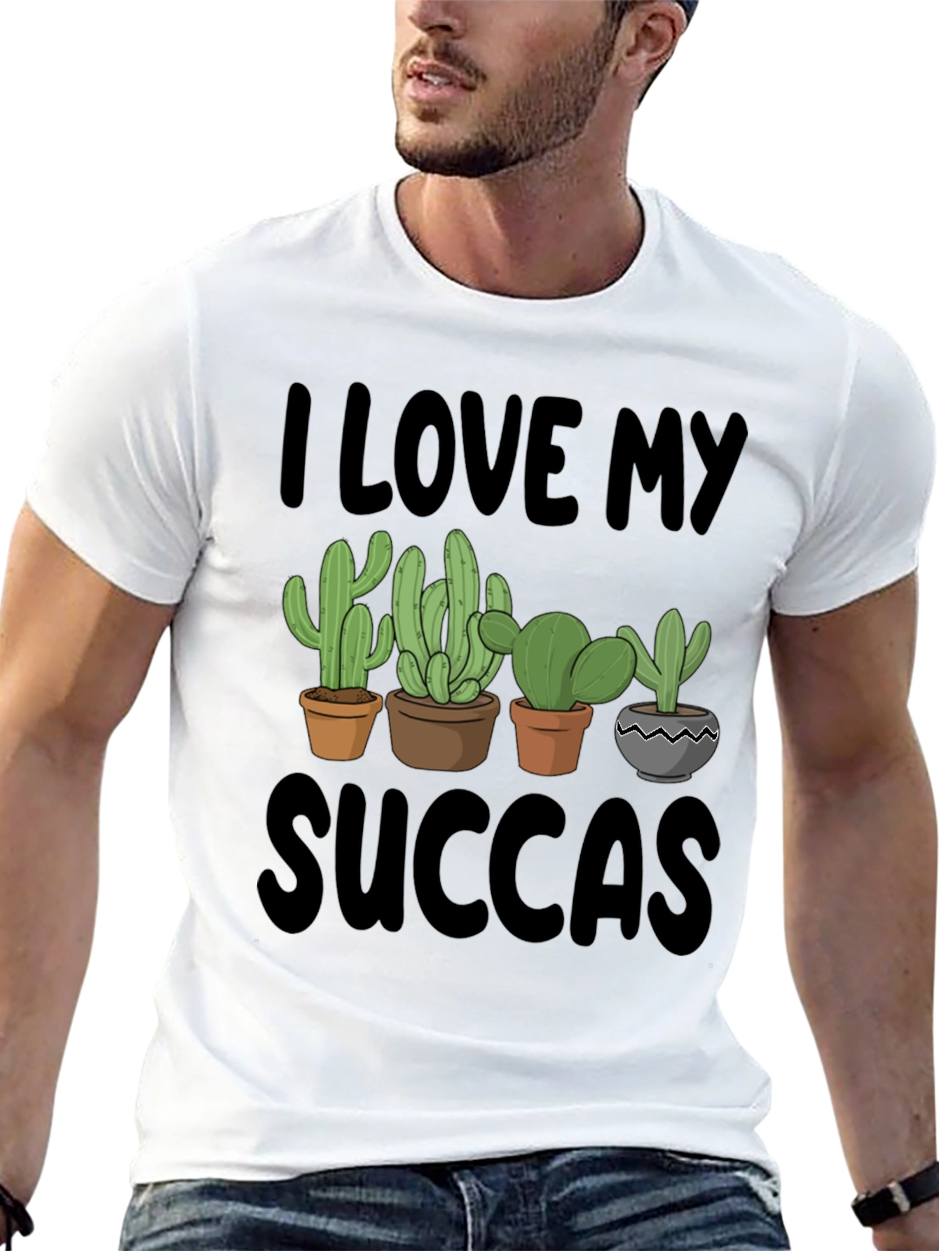 I Love My Succas T-Shirt - Cactus Lover Tee
