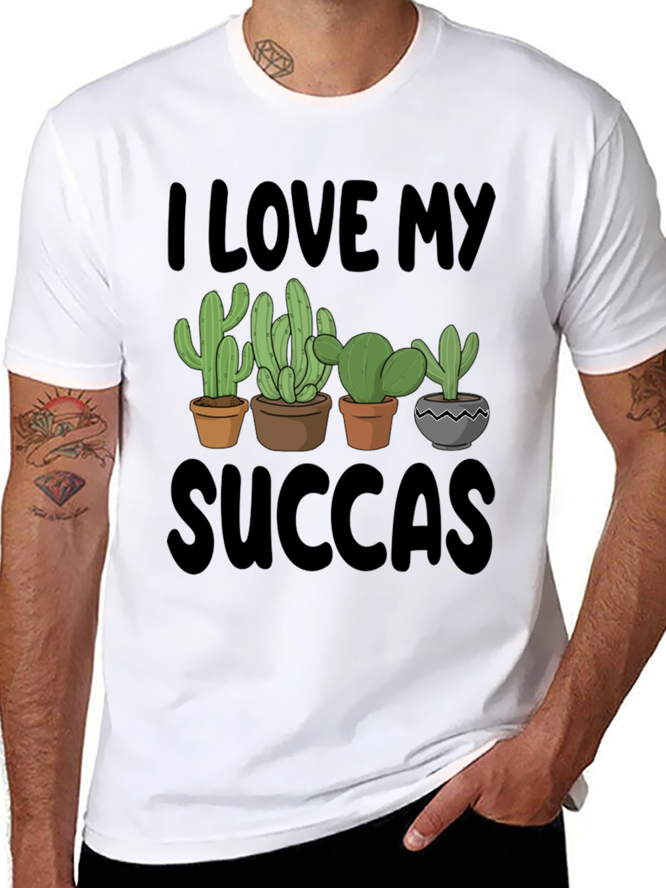 I Love My Succas T-Shirt - Cactus Lover Tee