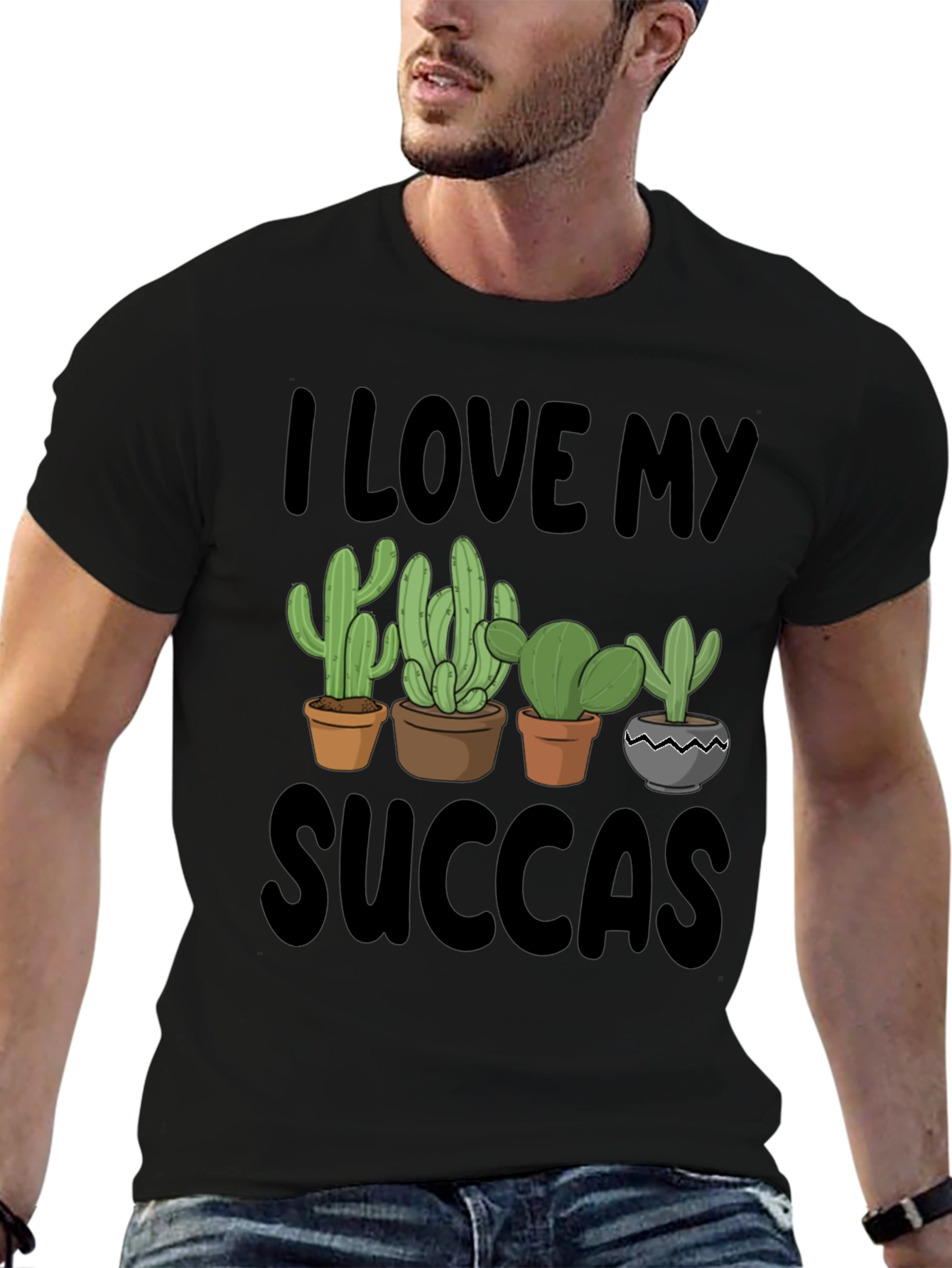 I Love My Succas T-Shirt - Cactus Lover Tee