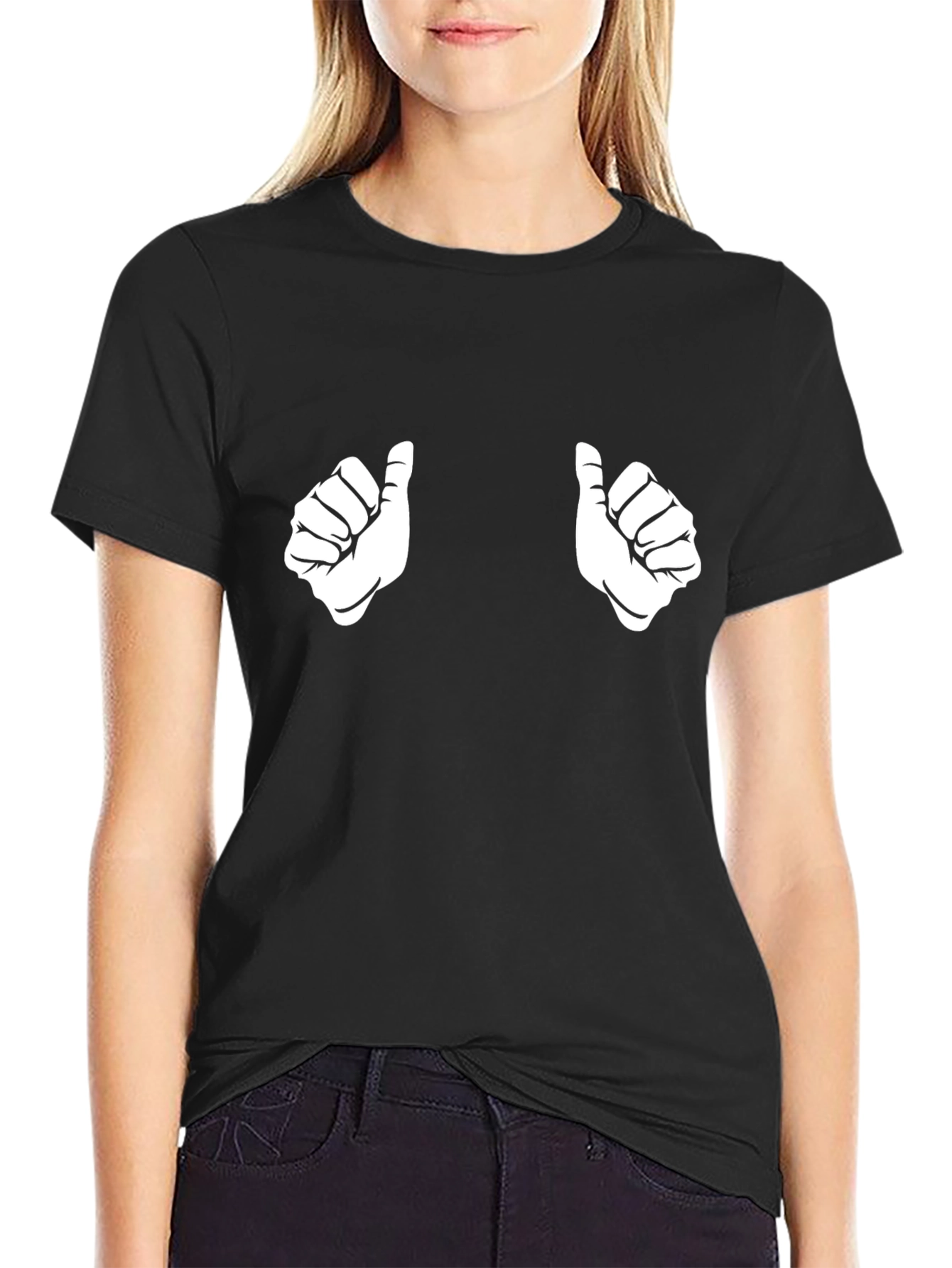Thumbs Up Graphic Tee - Funny Novelty Shirt