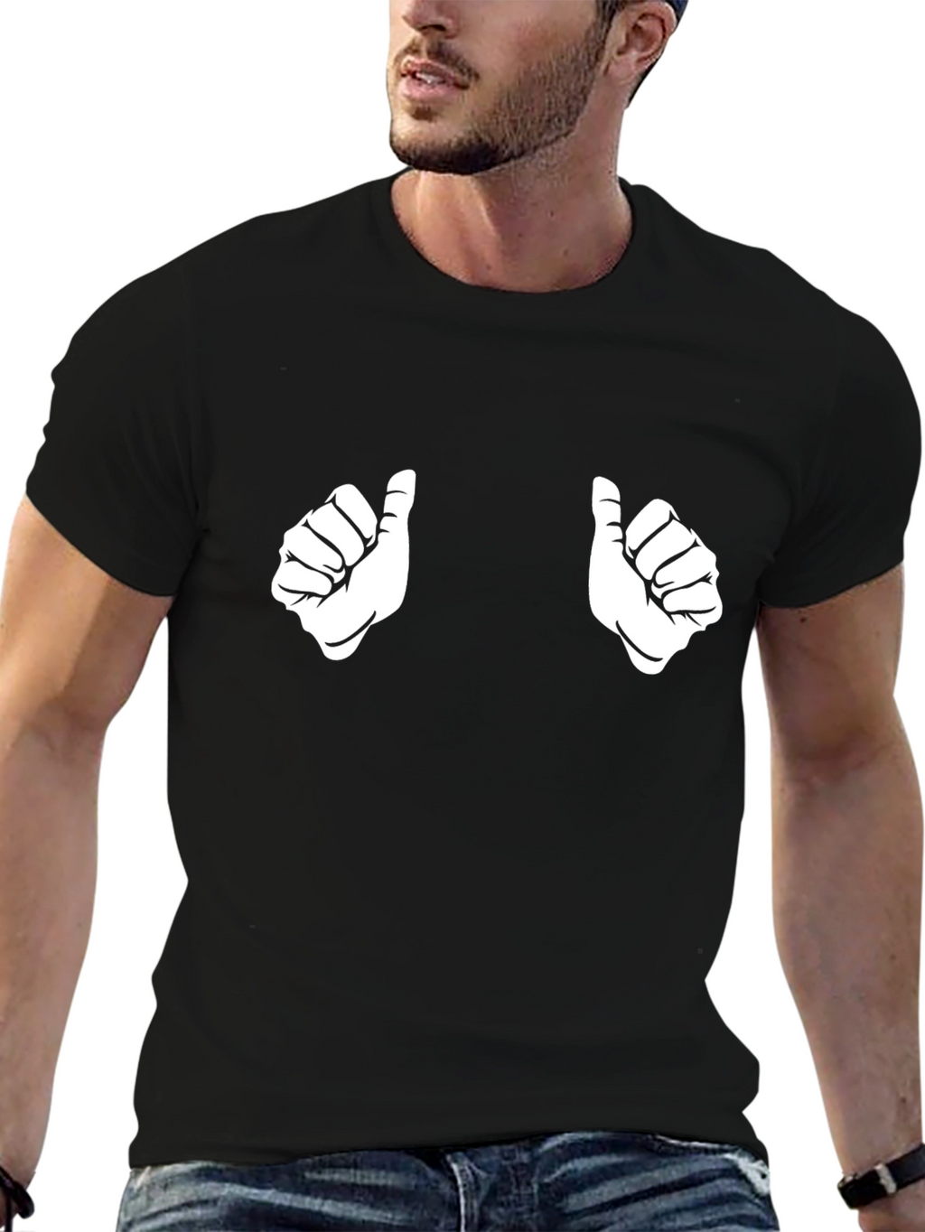 Thumbs Up Graphic Tee - Funny Novelty Shirt