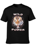 Wild Power Tiger Graphic Tee - Black