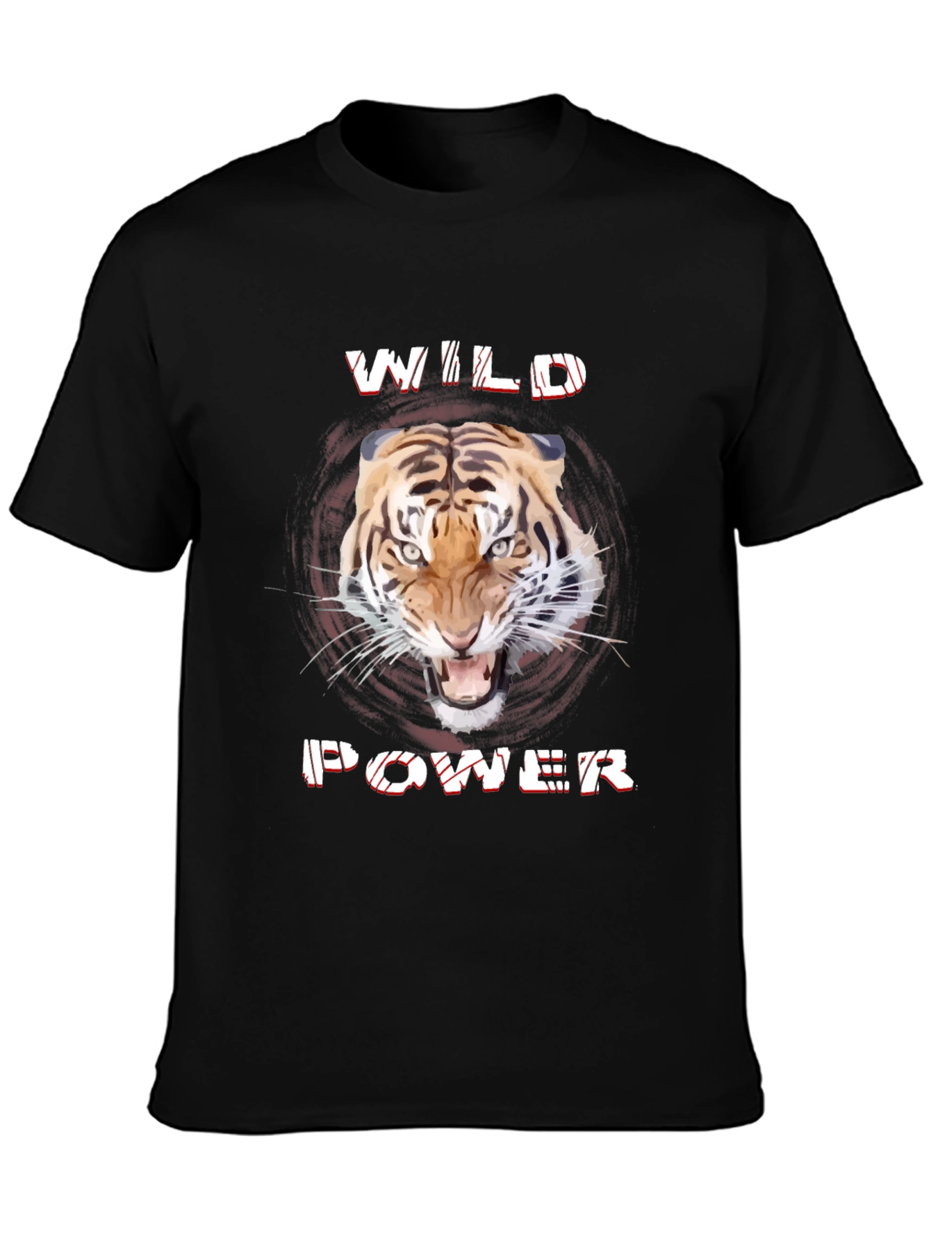 Wild Power Tiger Graphic Tee - Black